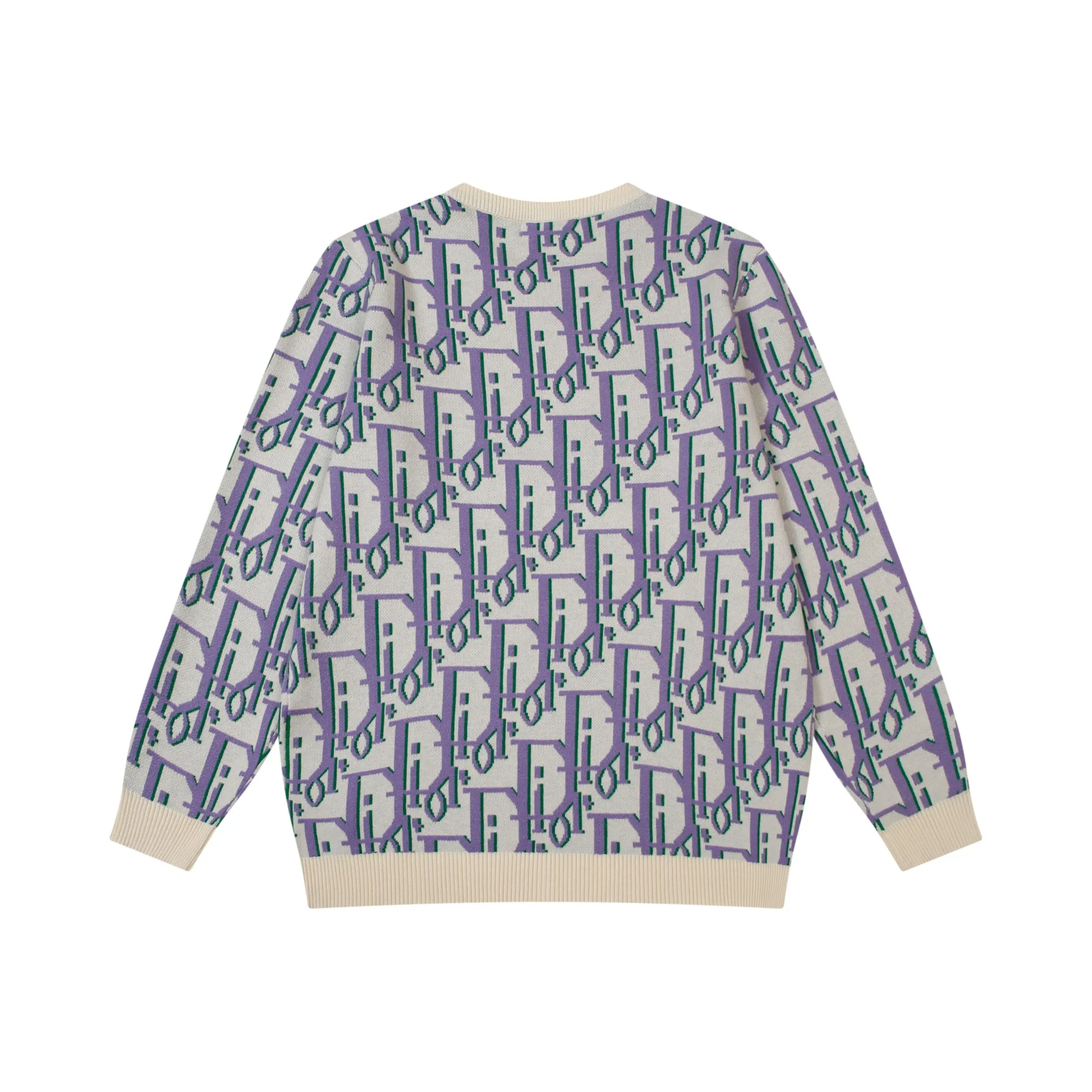 🅿️260 Dior Autumn and Winter jacquard round neck knitted pullover sweater Light luxury essential item for daily commuting for men and women Correct version Welcome to compare Official version Detailed features · Made of 35% wool content yarn 35% cashmere 30% synthetic fiber · Jacquard woven by machine imported from Germany · Collar, cuffs and hem thread design Windproof and comfortable · Complete three standards Size: S M L XL model number: D8913