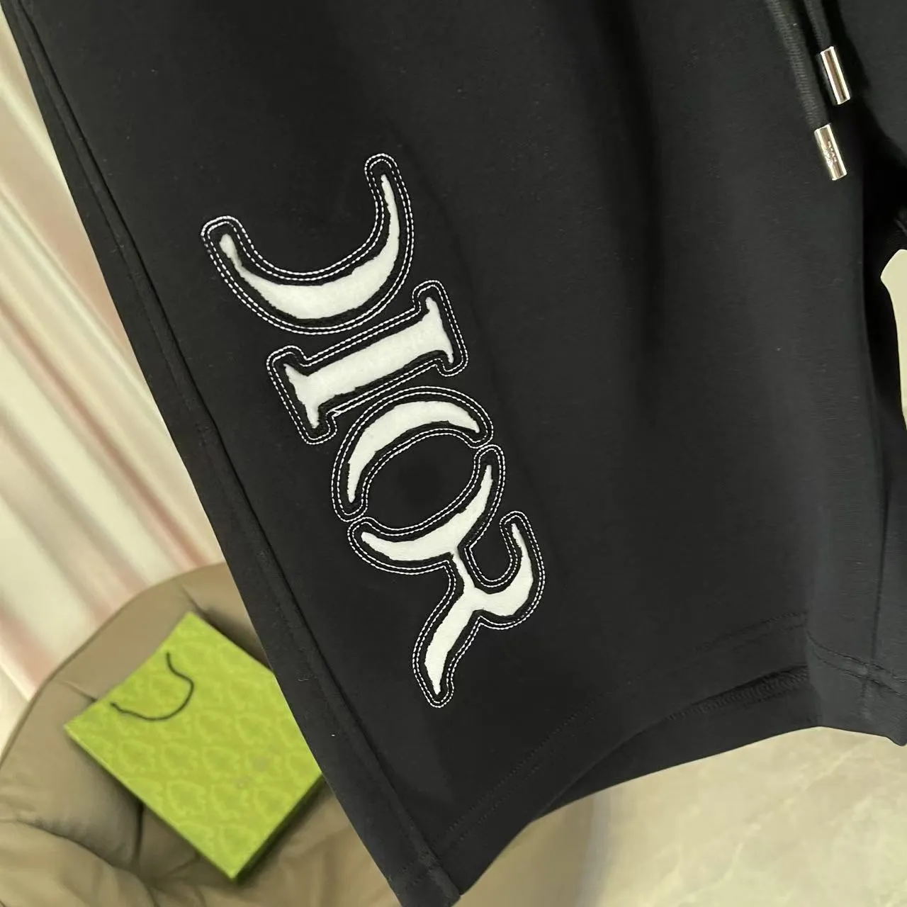 🅿️280 Dio 2025 new summer shorts, personalized letter logo embroidery, customized fabric 350g, same style for men and women, color: black, white, gray, size: M L XL XXL XXXL five sizes