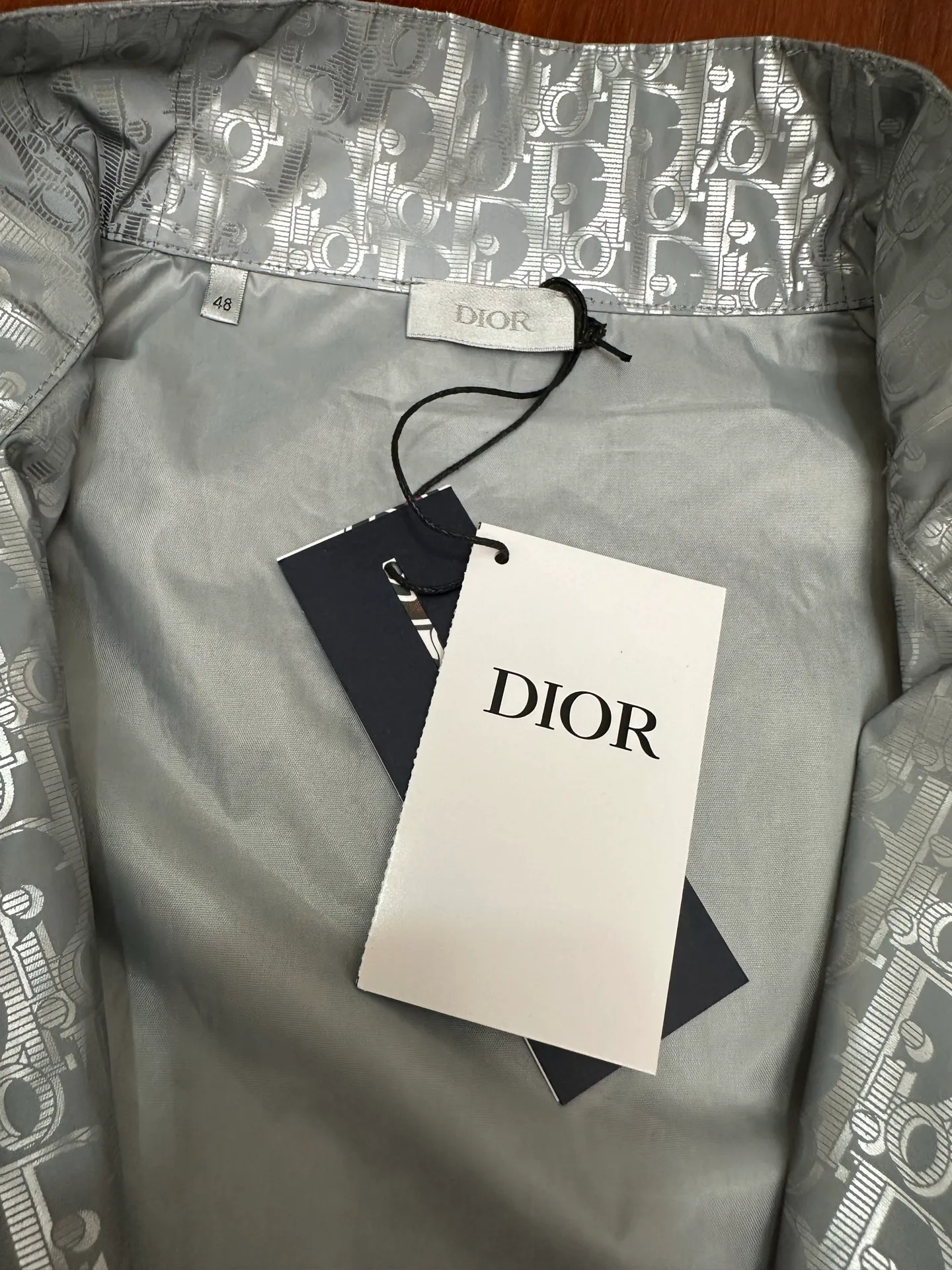 🅿️500 DIOR Dior 25ss Lewis Hamilton FW25 Capsule Series Twill Oblique Printed Reflective Single-Breasted Snap Button Oversized Shirt Size: S M L XL