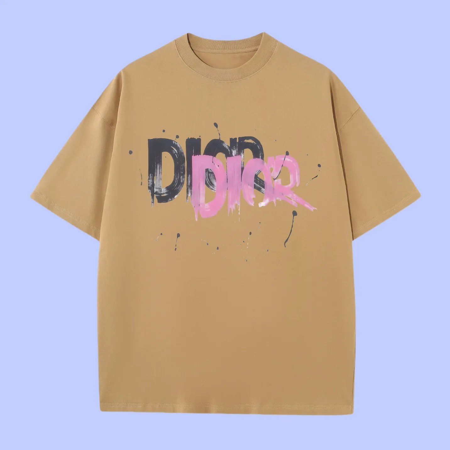 🅿️180 (Profit from cooperation) High-end quality Dior 2025Fall Spring and Summer Series Font logo short-sleeved T-shirt Different from ordinary printing Custom-woven 270G32 double yarn pure cotton fabric Loose version Same style for men and women Size: S M L XL XXL