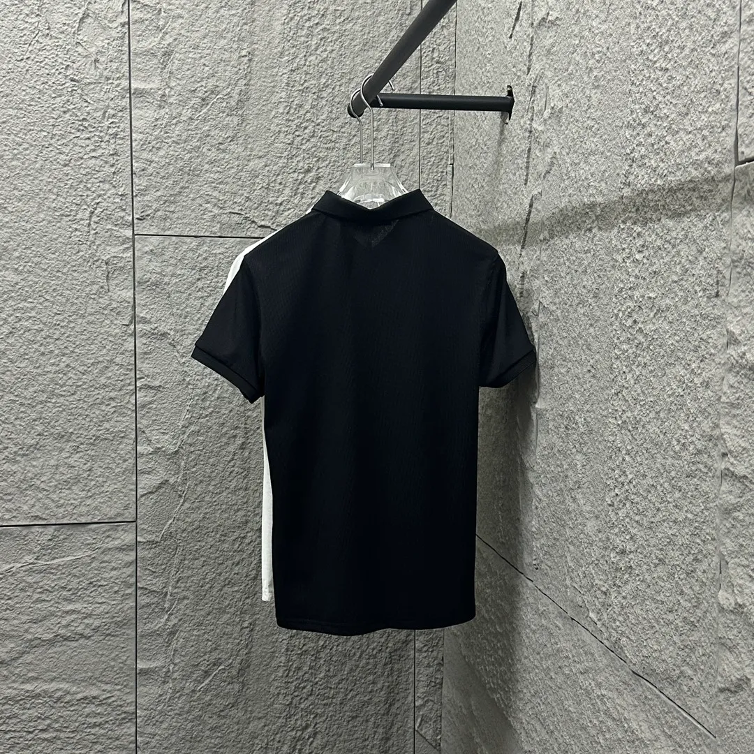 🅿️180 Dio*Dior* short-sleeved POLO 2025 spring and summer new style, simple CD letter embroidery pique fabric, short-sleeved polo stand-up collar, same style for men and women. Size: M L XL 2XL 3XL Color: black white