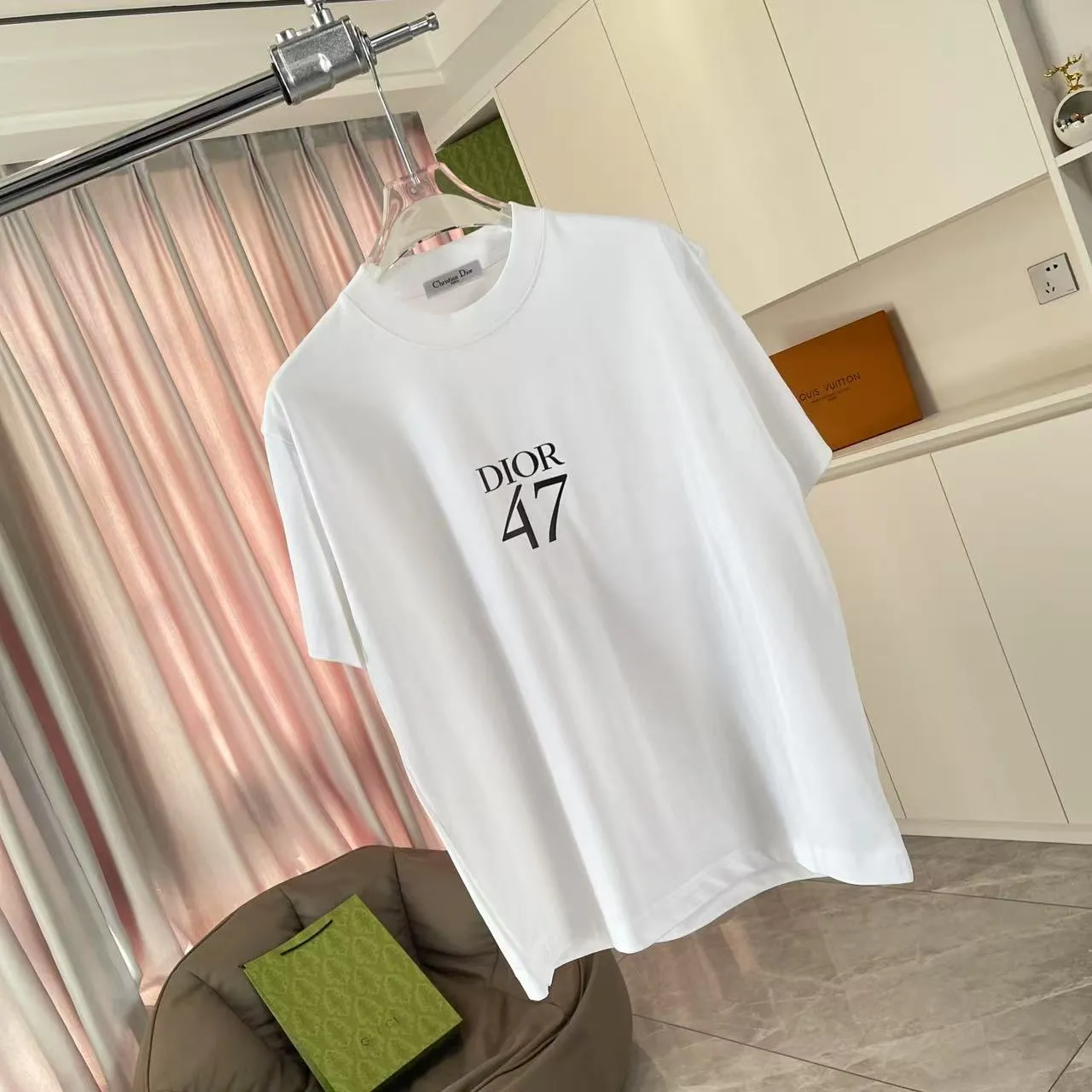 🅿️170 Dio Dior 2025 summer new style Letter logo three-dimensional silicone printing Short-sleeved T-shirt Customized fabric 300g Same style for men and women Color: Black White Sky Blue Iron Gray Size: S M L XL XXL Five codes​