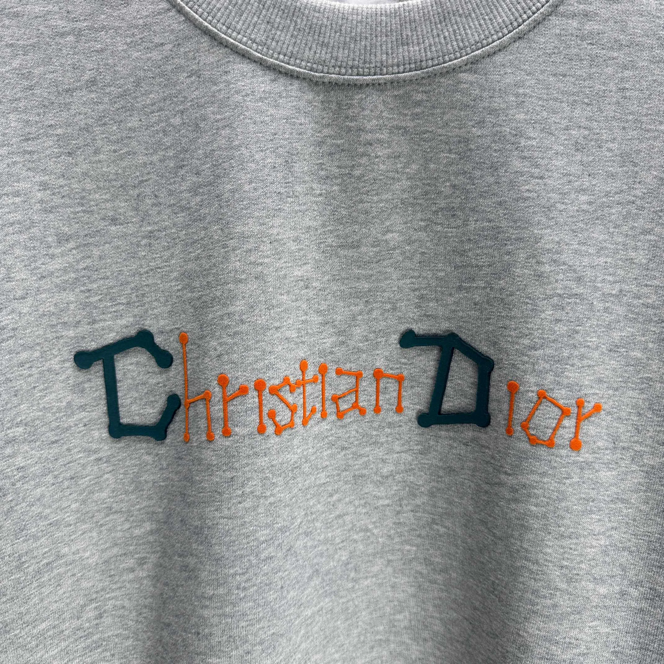 🅿️250 Dio* Dior* 2025 autumn and winter new round neck sweatshirt 400 grams terry cotton letter logo flocking ➕skin-feeling cotton Color: Black White Blue Gray Size: S M L XL XXL