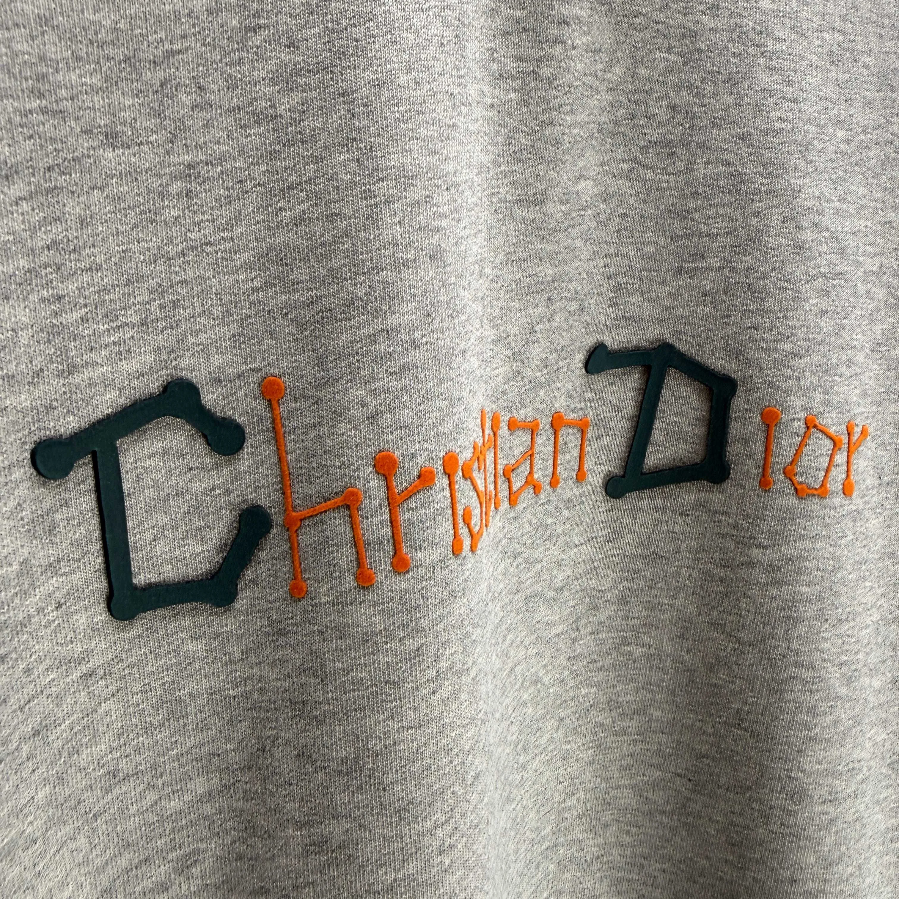 🅿️250 Dio* Dior* 2025 autumn and winter new round neck sweatshirt 400 grams terry cotton letter logo flocking ➕skin-feeling cotton Color: Black White Blue Gray Size: S M L XL XXL