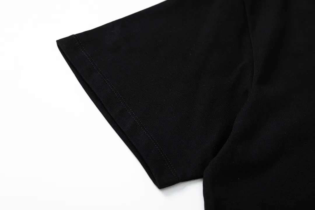 🅿️170 DIOR Dior 2025 early spring new style, customized 270g double yarn pure cotton fabric, patch denim jacquard letter logo, couple style, short-sleeved T-shirt, color: black, size: XS-L