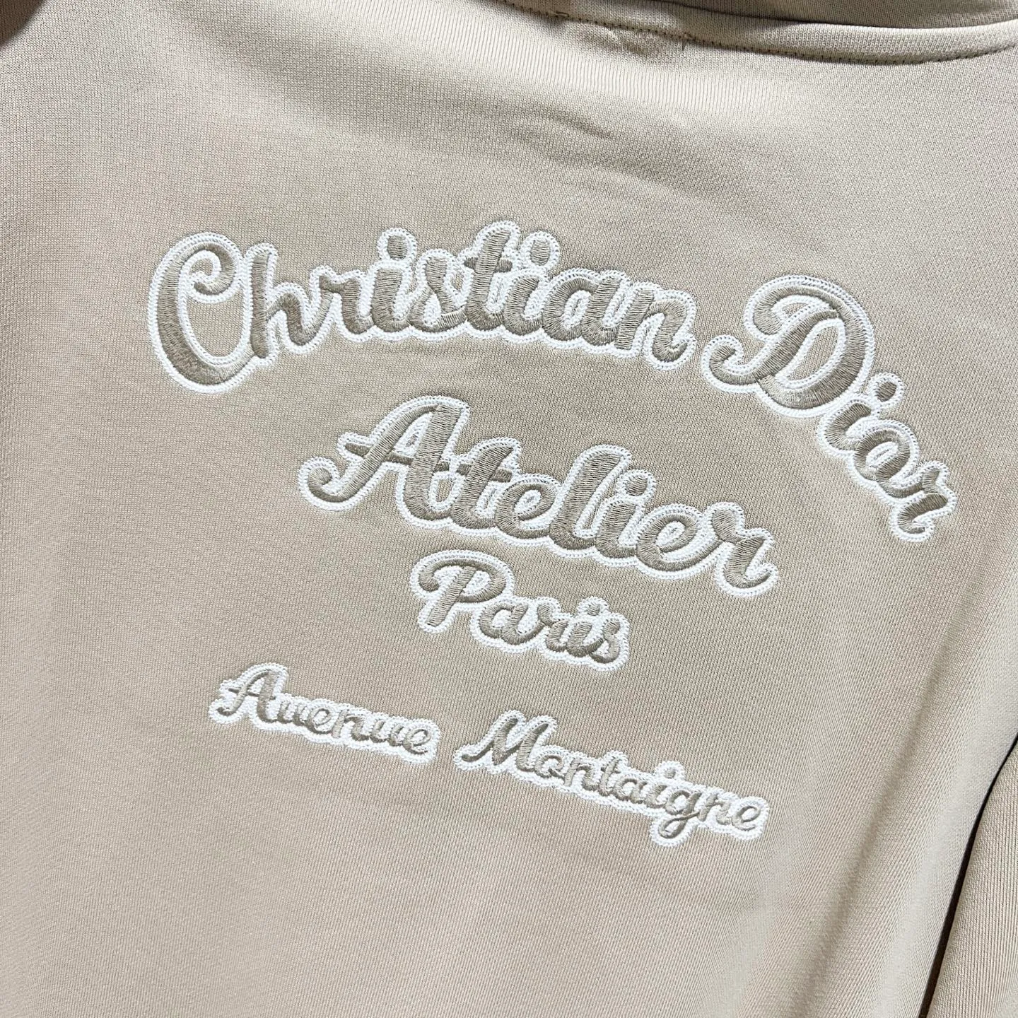 🅿️290 DIOR/Dior 420g pure cotton fabric hooded sweatshirt, front and back knot letter signature ✍️embroidery🪡LOGO logo, official synchronization, high version, high quality, fashionable personality, versatile trend, pure original quality, original fabric, tag, collar label, washed wheat, complete three standards, color: black, khaki, white, gray. Size: XS-L