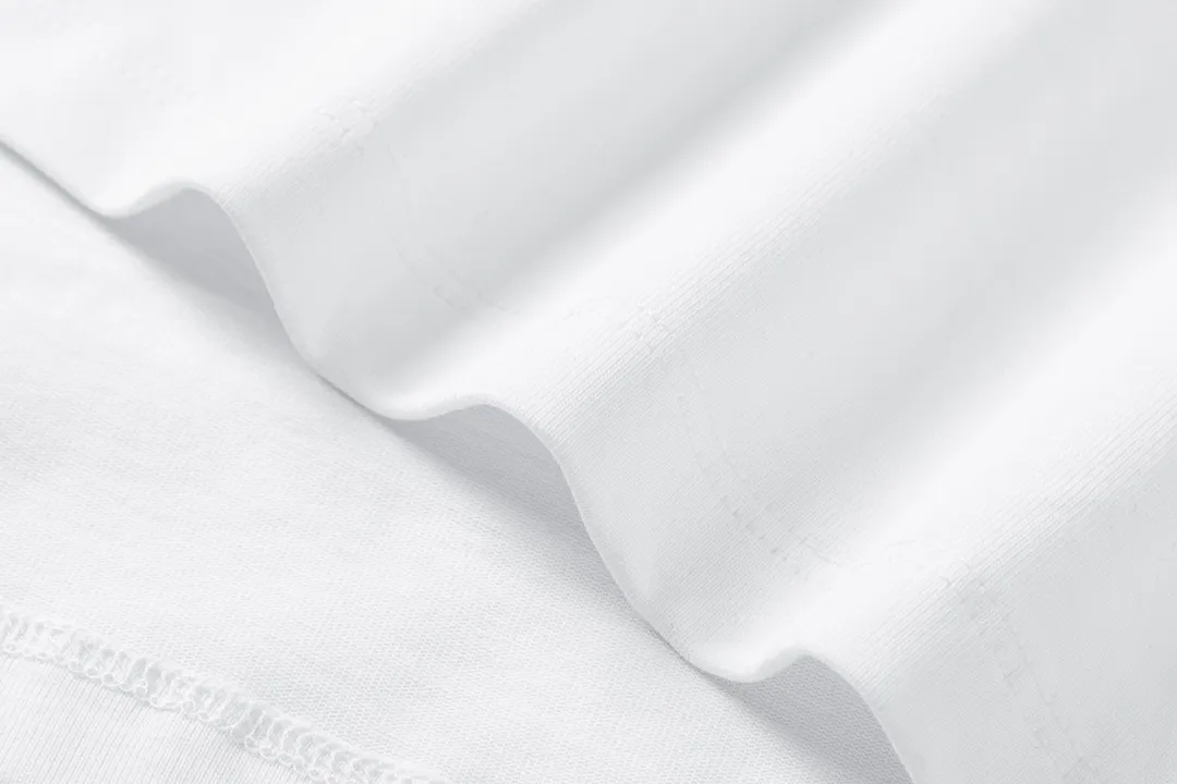 🅿️170 DIOR Dior 2025 early spring new style, customized 270g double yarn pure cotton fabric, patch denim jacquard letter logo, couple style, short-sleeved T-shirt, color: white, size: XS-L