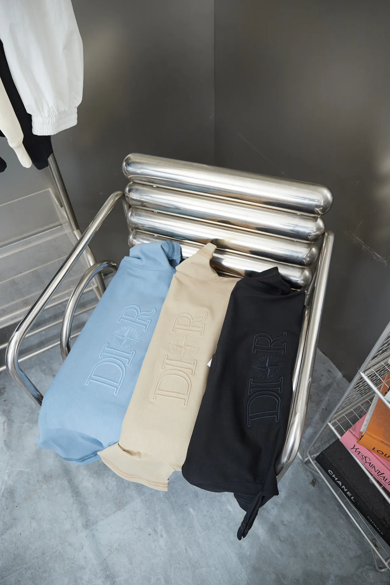 🅿️210 High quality D*OR 2025 latest Dior co-branded Stone Island short-sleeved T-shirt, pure cotton double yarn fabric, using high-density thread embroidery, loose version, full set of accessories, soft and thick fabric, complete with three standards, same style for men and women S M L XL