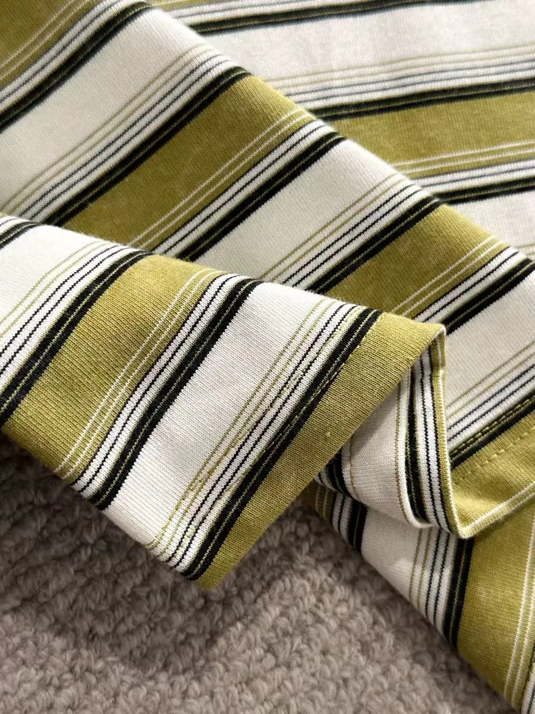 🅿️270 shipped next day DIOR Dior 2025 spring and summer new high quality launch of double yarn pure cotton striped fabric short-sleeved personalized exclusive style will not deform or shrink after being soaked in water SIZE: M-3XL