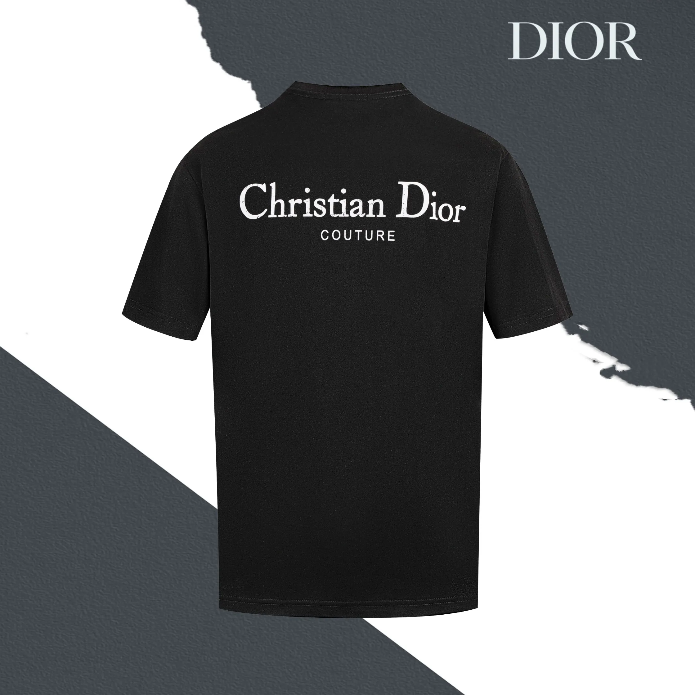 🅿️170 Style No. S0 DIOR Dior lettering shabby printed round neck short sleeves on the front and back, direct-injection printing, small holes, full package, complete with three labels, original matching accessories 1:1, main mark process, very high-end, has been pre-shrunk at high temperature, not easy to deform after repeated washing, pure cotton 280 grams, high gram weight, 32 count double yarn, no pilling, no fading, comfortable and breathable, matched with 1x1 thread in the same cylinder, oversize loose version Can wear up to 220 pounds Color: black white Size: XS-L