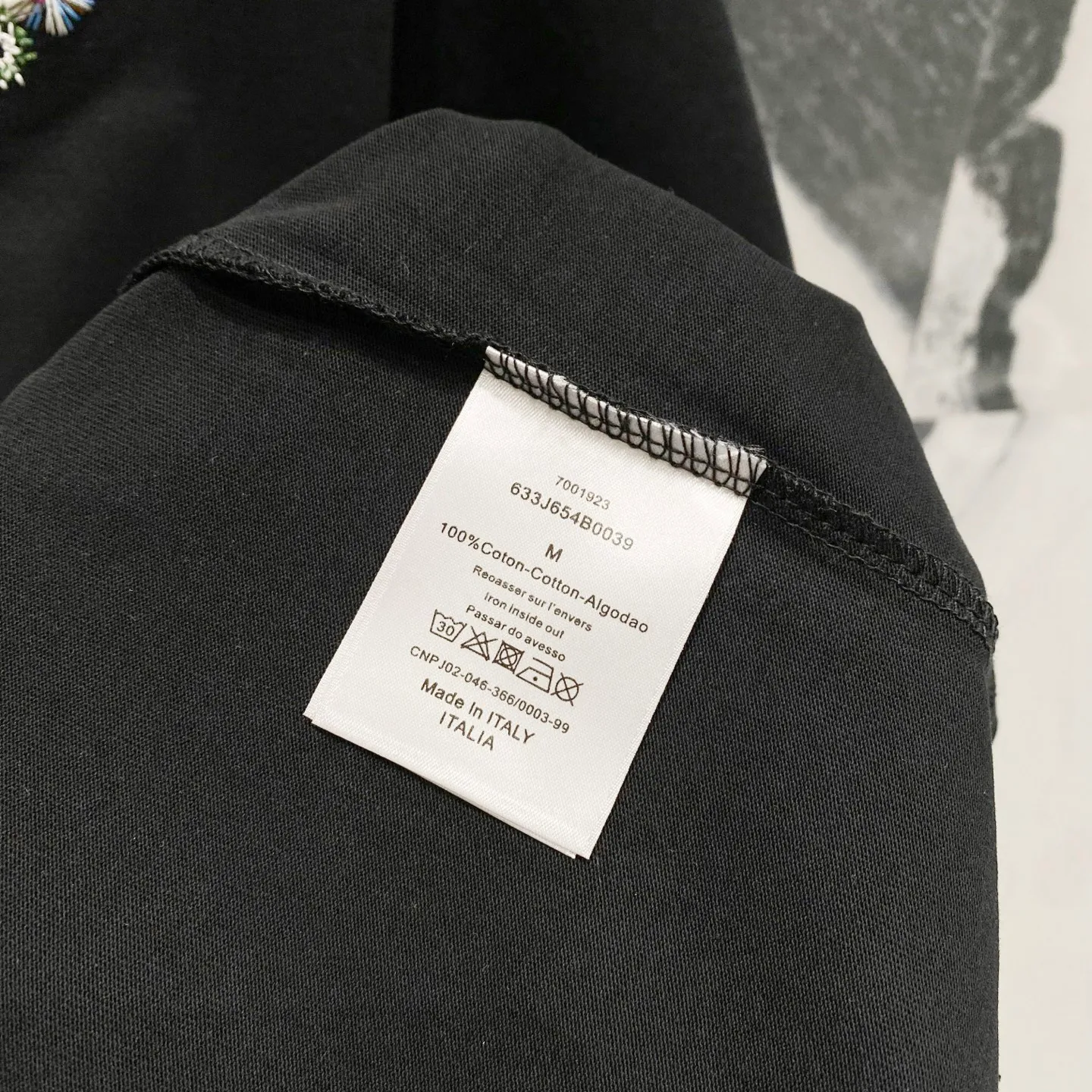 🅿️200 DIOR 320g round neck short-sleeved T-shirt, simple floral CD letter small label embroidery🪡LOGO logo, official synchronization, 1:1 original mold opening, fashionable personality, versatile trend, pure original quality, original washed fabric, tag, collar label, washed wheat, complete three standards, color: black, white. Size: S-XL