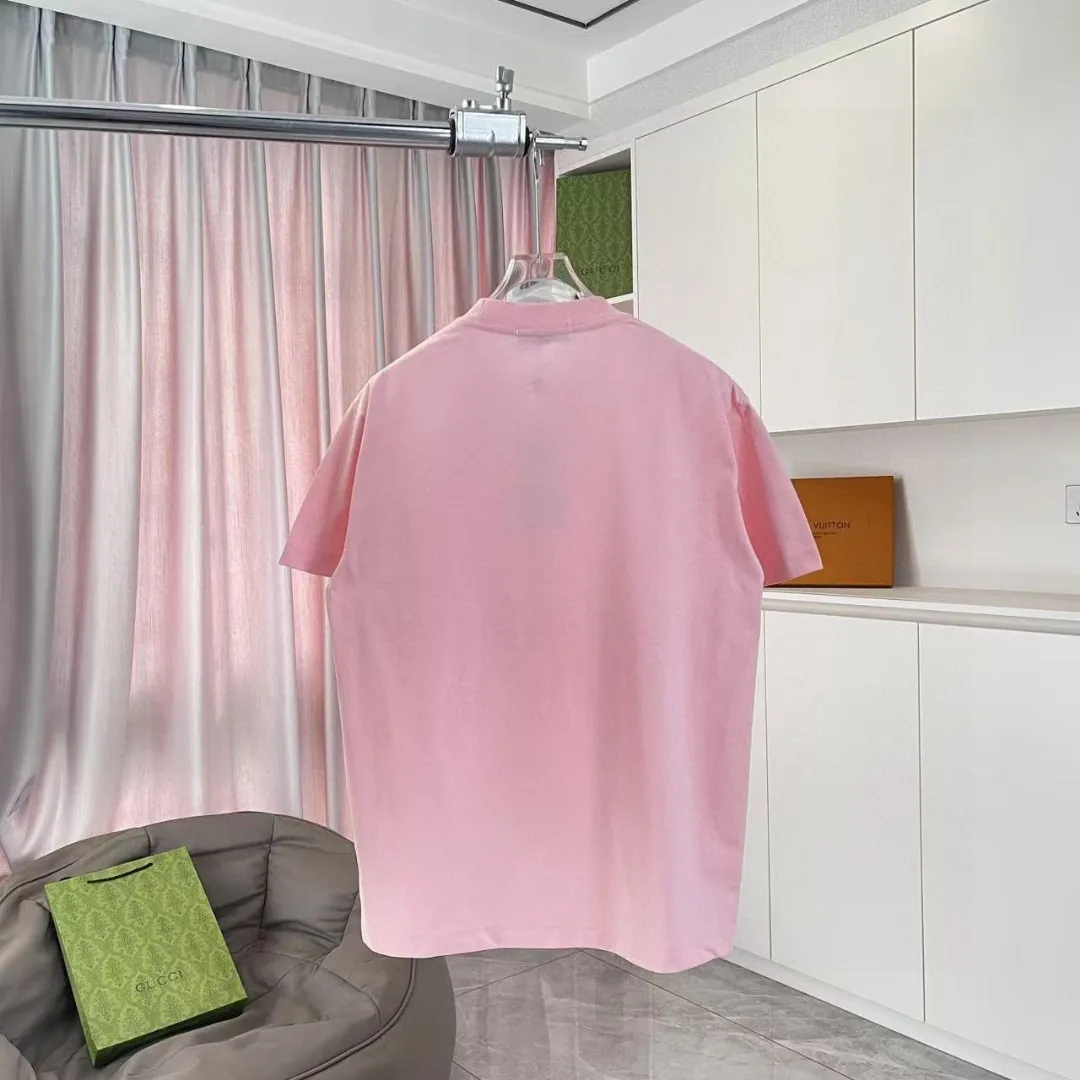 🅿️170 Dio Dior 2025 summer new style Personalized letter logo printing Short-sleeved T-shirt Customized fabric 300g Same style for men and women Color: Black White Pink Lake Green Size: S M L XL XXL Five codes​