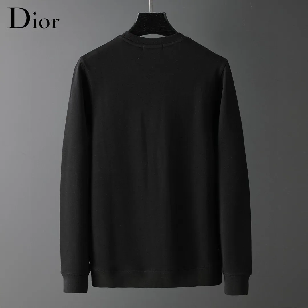 🅿️220 brand [DIOR Dior] (good news for fat people) 2025ss autumn latest long-sleeved round-neck sweatshirt, on sale simultaneously on the official website. Refreshing and breathable. Made of top Tencel Roman. Comfortable and soft. 3D three-dimensional clarity. Super fashion sense. Great for gifting and keeping for yourself. Size: M-5XL (can wear up to 220 pounds)