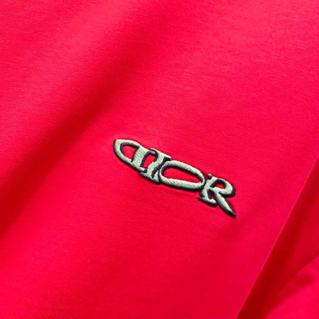 🅿️180 DIOR 260g round neck short-sleeved T-shirt, color block embroidery🪡letter LOGO design logo, official synchronization, high version, high quality, fashionable personality, versatile trend, pure original quality, original fabric, tag, collar label, washed wheat, complete three standards, color: black, white, red. Size: XS-L