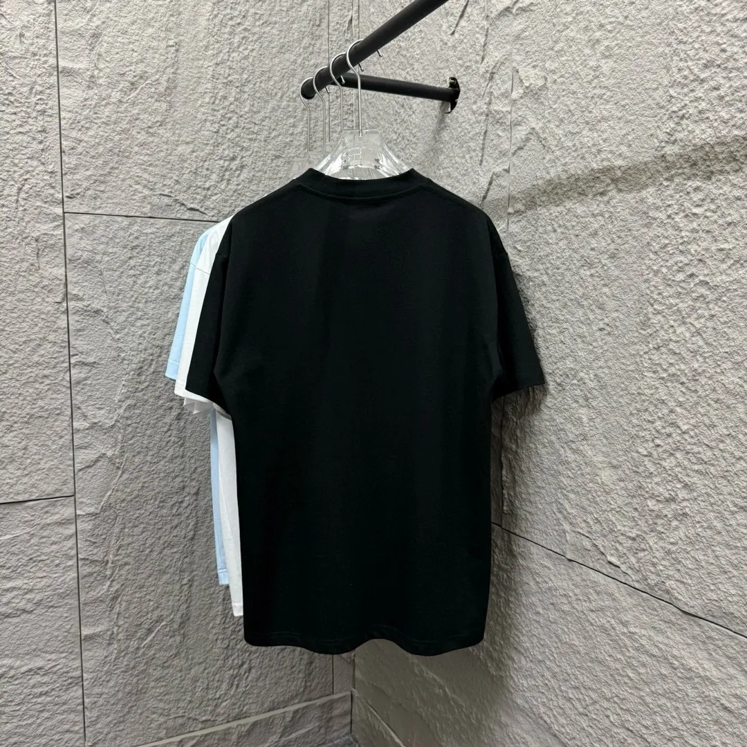🅿️180 Dio*Dior* 2025 Spring and Summer Style Small love letter embroidered personalized logo Customized double yarn plain cotton fabric Short-sleeved T-shirt Unisex Size: S (90-130 catties) M (120-150 catties) L (140-165 catties) XL (160-180 catties) XXL (180-210 catties) Color: black white