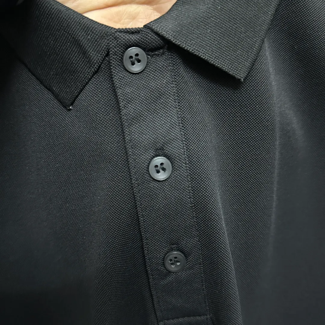 🅿️180 Dio*Dior* short-sleeved POLO 2025 spring and summer new style Simple letter embroidered pique fabric Short-sleeved polo stand-up collar Unisex Size: M L XL 2XL 3XL Color: Black White