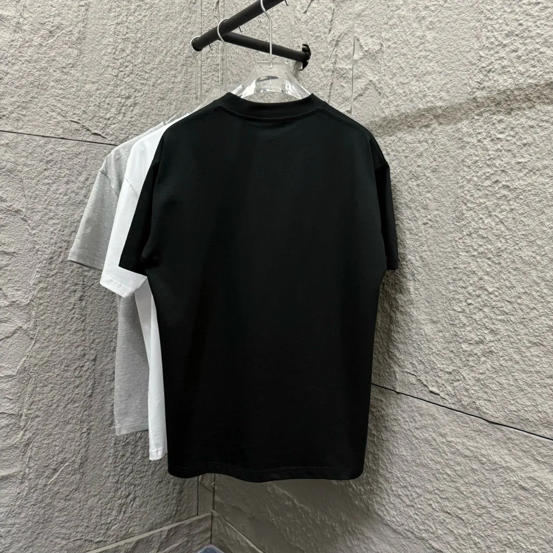 🅿️180 Dio Di*O 2025 spring and summer new style Five-pointed star letter printing on the chest Short-sleeved T-shirt Customized double yarn plain cotton 300 fabric Same style for men and women Color: black white apricot Size: S (90-130 catties) M (120-150 catties) L (140-165 catties) XL (160-180 catties) XXL (180-210 pounds)