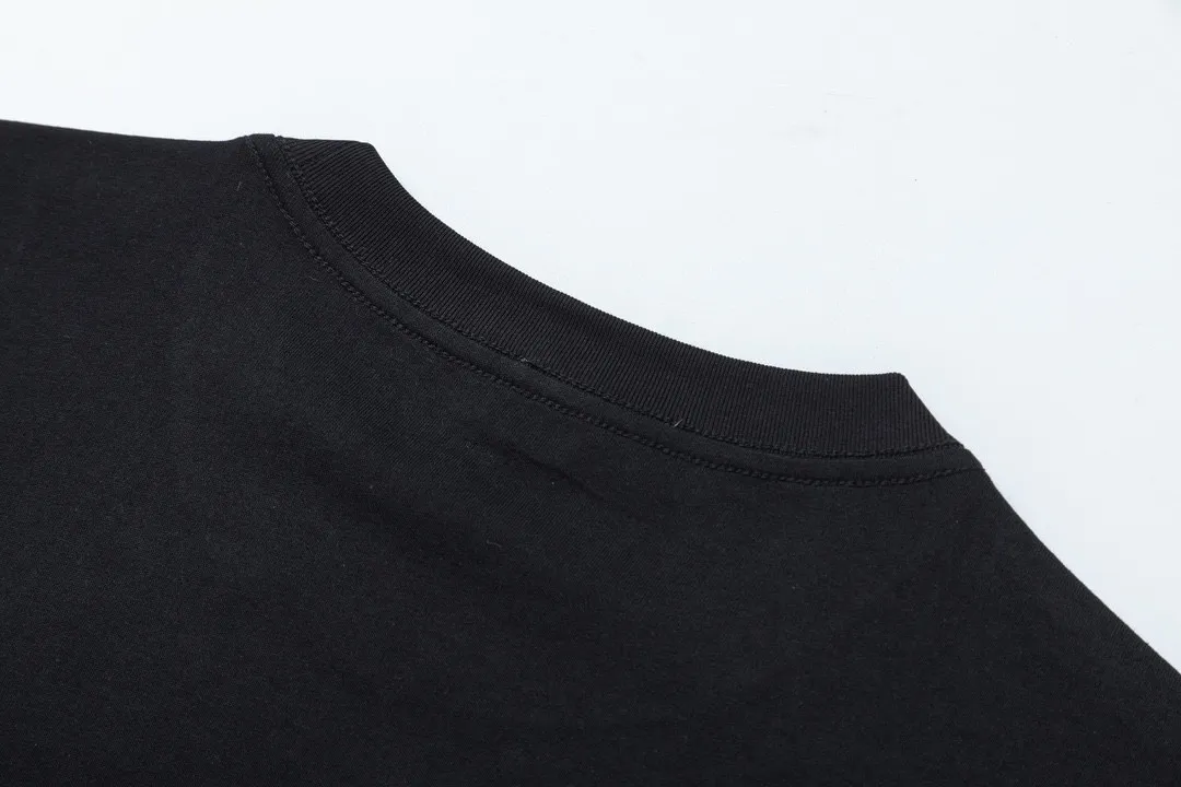 🅿️170 Dior Dior official website synchronization Huang Zitao Xu Yiyang upper body customized 270g double yarn pure cotton fabric CD letter logo on the front and back Couple style short-sleeved T-shirt Color: Black Size: XS-L
