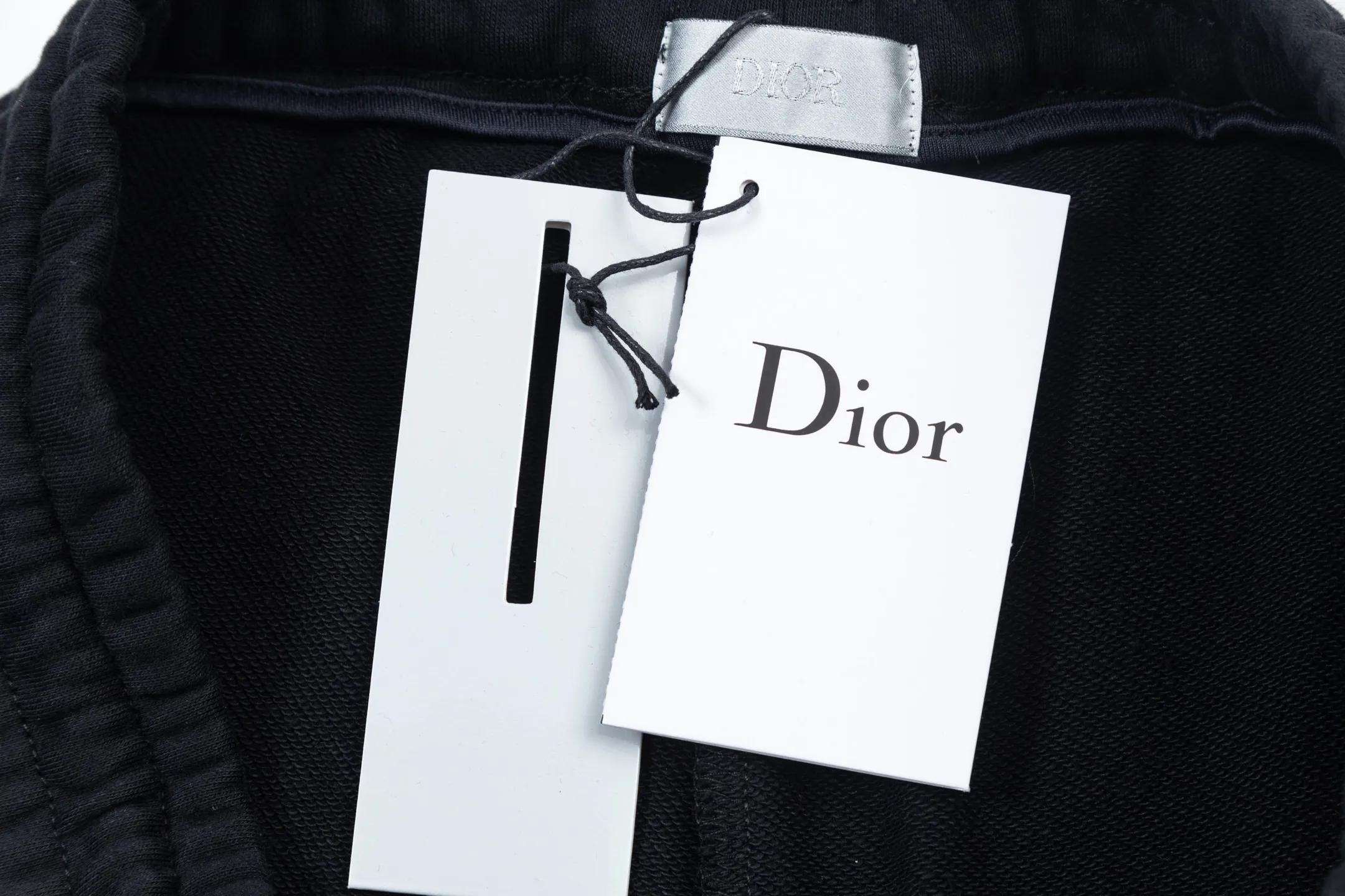 🅿️200 DIOR 2025 new model, light luxury, daily commuting for men and women, high-density embroidered CD letter logo, hand-painted graffiti embellishment, casual shorts ·Customized terry fabric ·Adjustable elastic waist design ·Waist label tags, three wash marks complete Color: Black Size: S M L XL