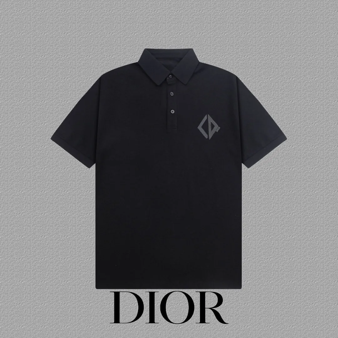 🅿️220 [Dior] 2025FW short-sleeved lapel polo shirt Color: Black White Size: S-XXL