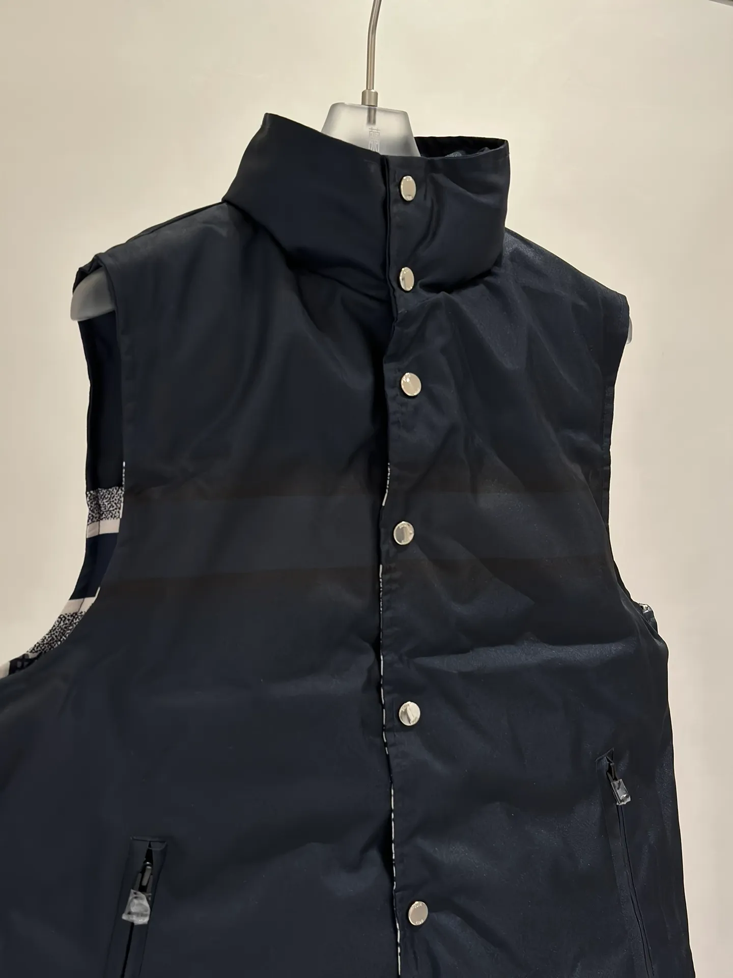 🅿️780 packed.  High-velvet goose down mu Di*r/Dior classic houndstooth all-over print reversible down jacket/down vest
