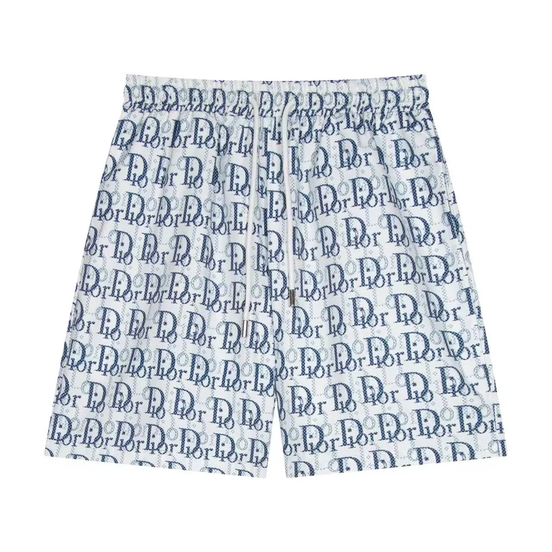🅿️140 ❥G203# 2024 Classic series new model with full-width three-dimensional logo printing, original customized version, five-point casual beach shorts, inner mesh effect. Size: S-XL Color: white blue white black
