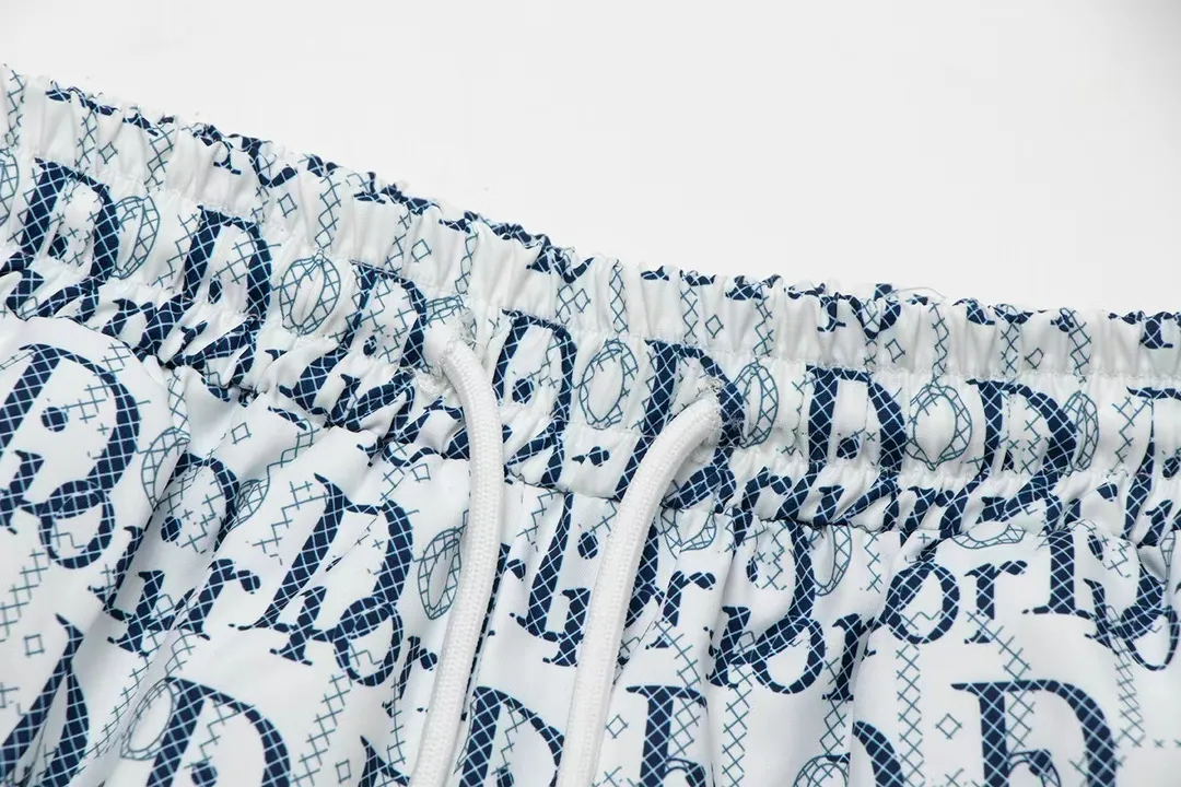 🅿️140 ❥G203# 2024 Classic series new model with full-width three-dimensional logo printing, original customized version, five-point casual beach shorts, inner mesh effect. Size: S-XL Color: white blue white black