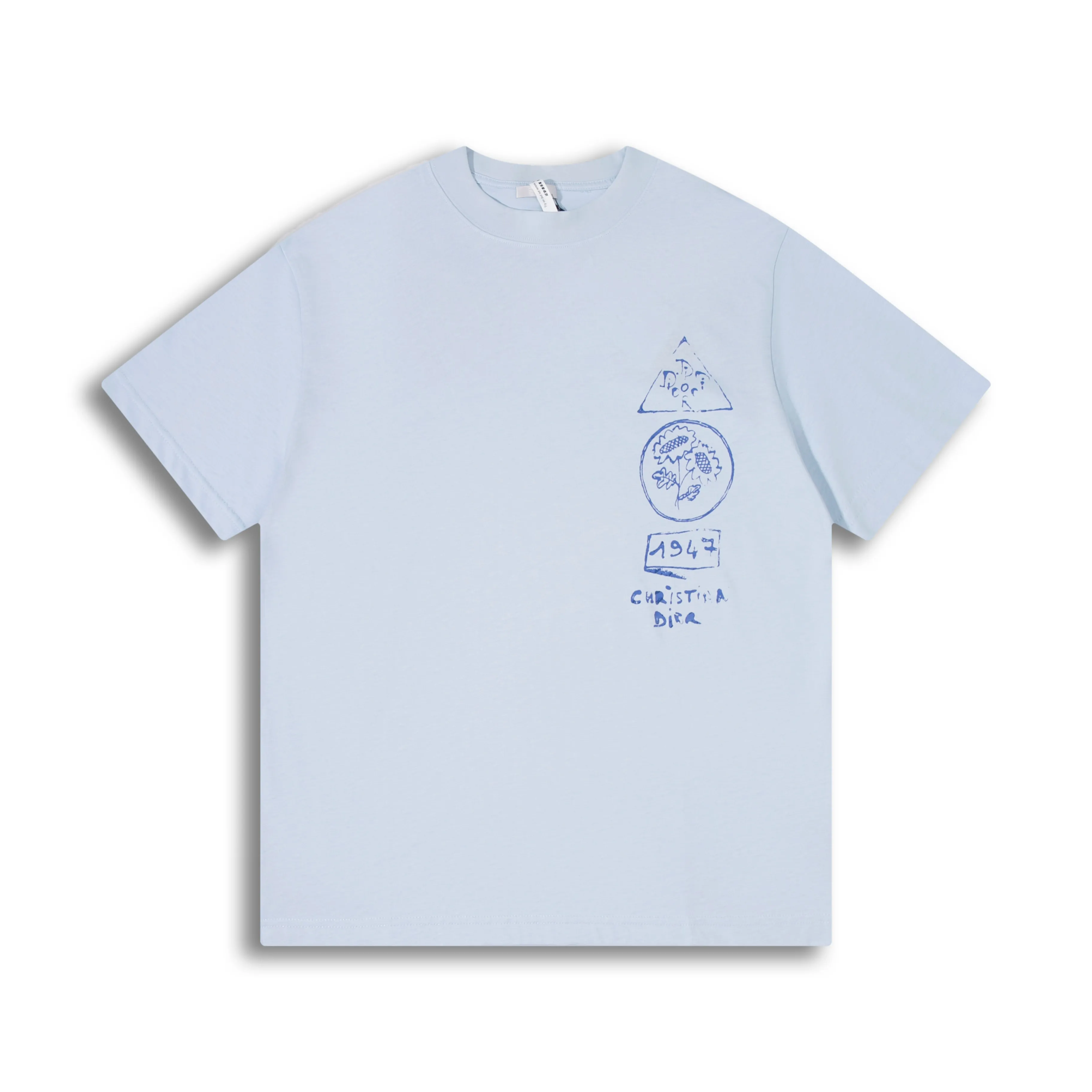 🅿️180 Correct version of high quality D10R summer25ss new digital printing round neck short-sleeved T-shirt. Decorated with printing on the front and back, digital direct printing. The printing effect is light and thin without glue, and the pattern restoration is extremely fine. SIZE: XS S M L