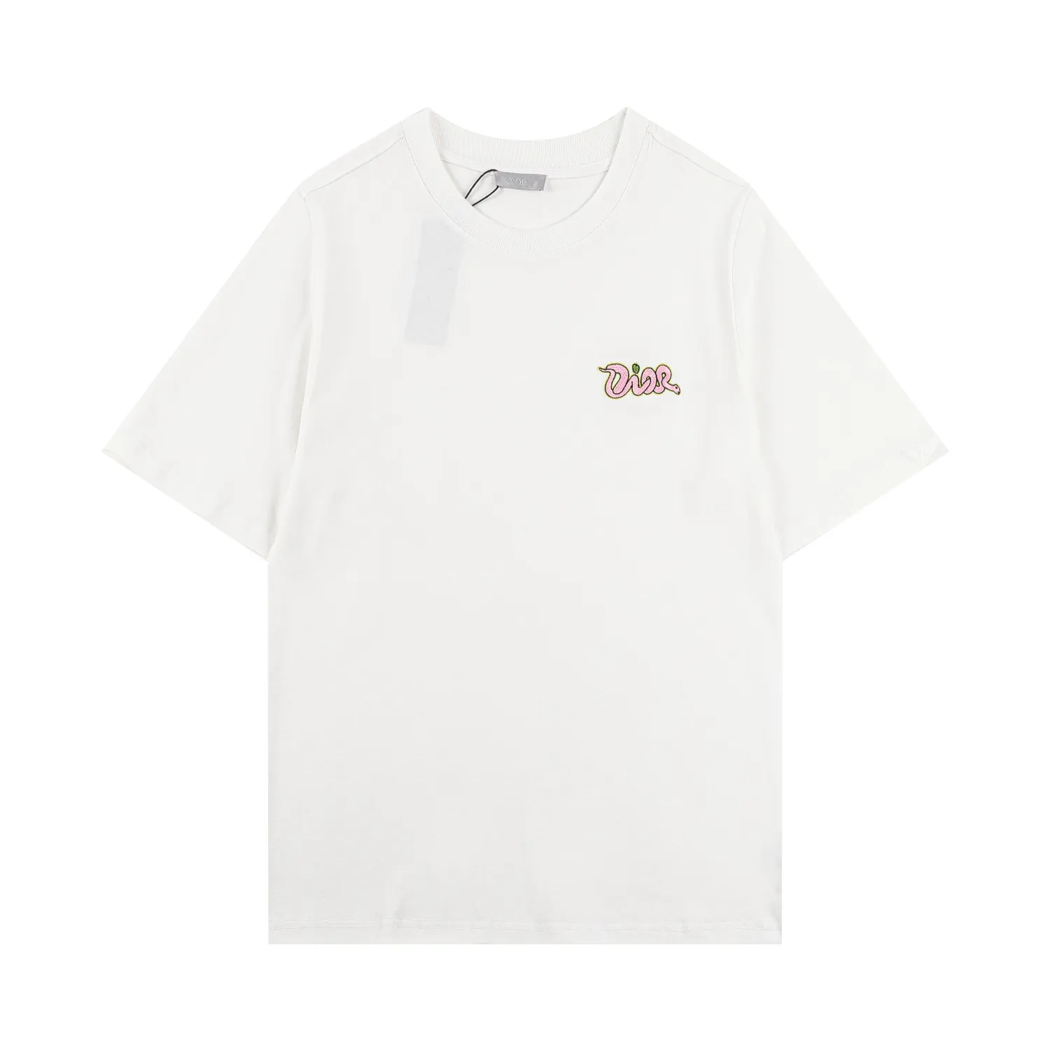 🅿️256 DIOR Di* 2025SS spring and summer new T-shirt. Made of 300 high gram weight pure cotton washed fabric. Three-dimensional 3D imported Tajima embroidery technology. Counter embroidery small logo. Original original logo. Details are in place💯 Color: black white Size: S-XL