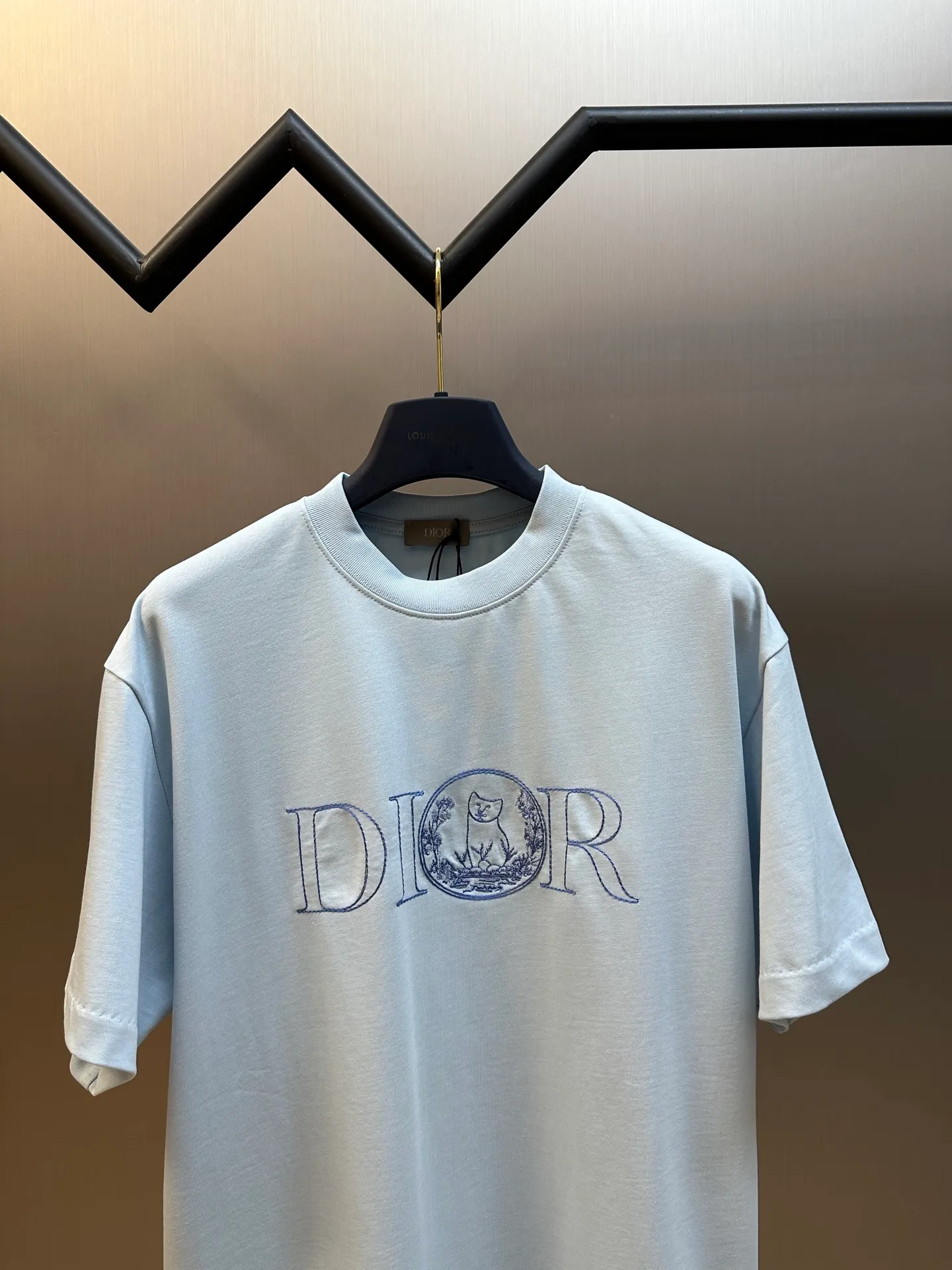 🅿️240 4-day pre-sale DIOR 25 joint short-sleeve This T-shirt displays the logo from this season’s DIOR AND HYLTON NEL joint series. Crafted from blue cotton jersey, it has a classic silhouette with a ribbed crew neck and embroidery on the chest for added style.  size：xs s m l
