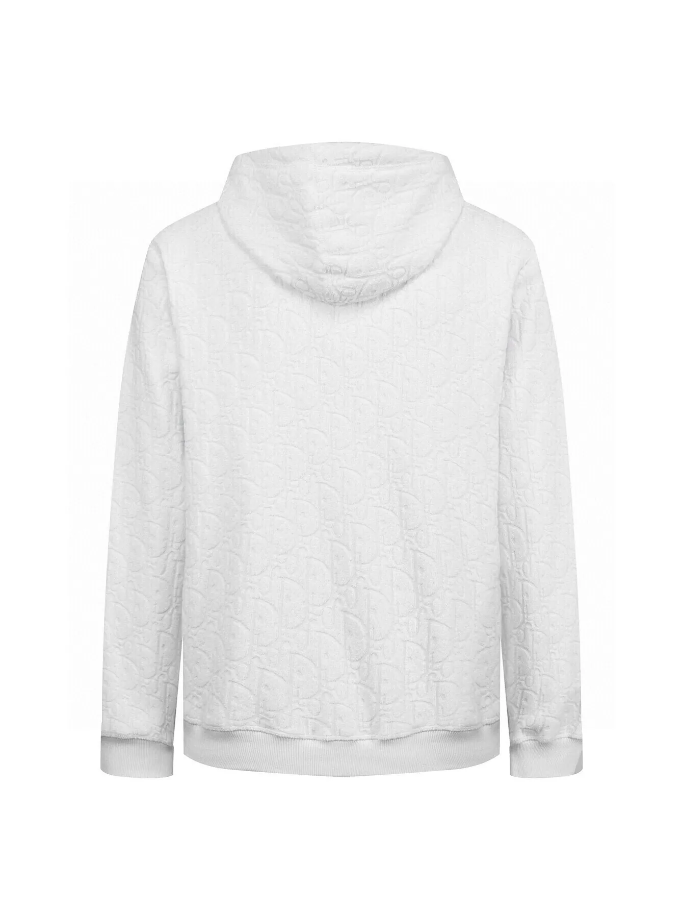 🅿️430 (zp version) - Dior presbyopic all-over printed terry embroidered jacquard plus velvet thickened hooded jacket - Made of original imported terry embroidered jacquard, custom-woven and dyed fabrics ZP consistent accessories customization Exclusive quality difference currency Welcome to compare - Color: White Navy - Size: S M L XL
