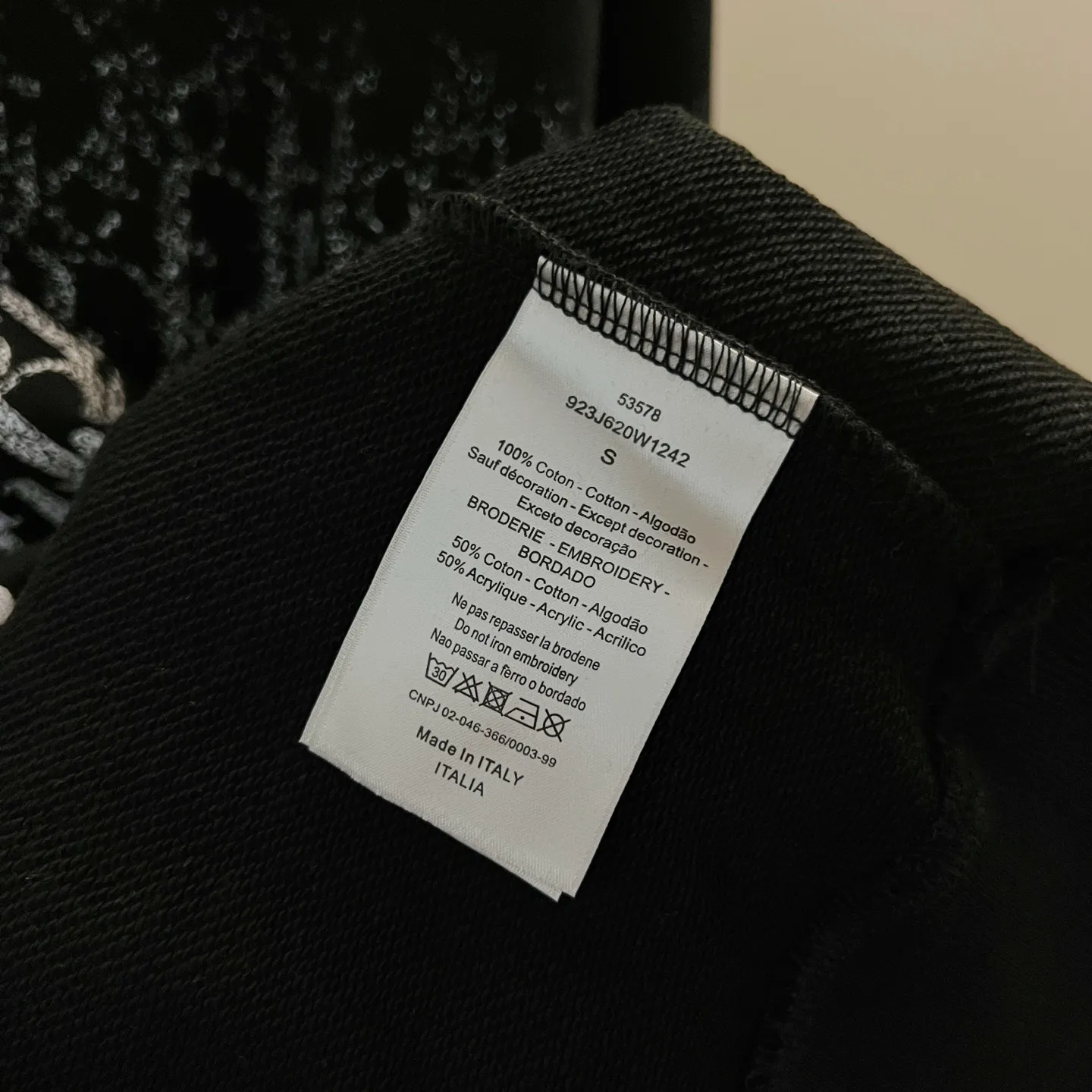 🅿️250 DIOR/Dior 420g pure cotton round neck sweatshirt, presbyopic gradient brand letters half-body printed LOGO, official synchronization, high version, high quality, fashionable personality, versatile trend, pure original quality, original fabric, tag, collar label, washed wheat, complete three standards, color: black, apricot. Size: XS-L