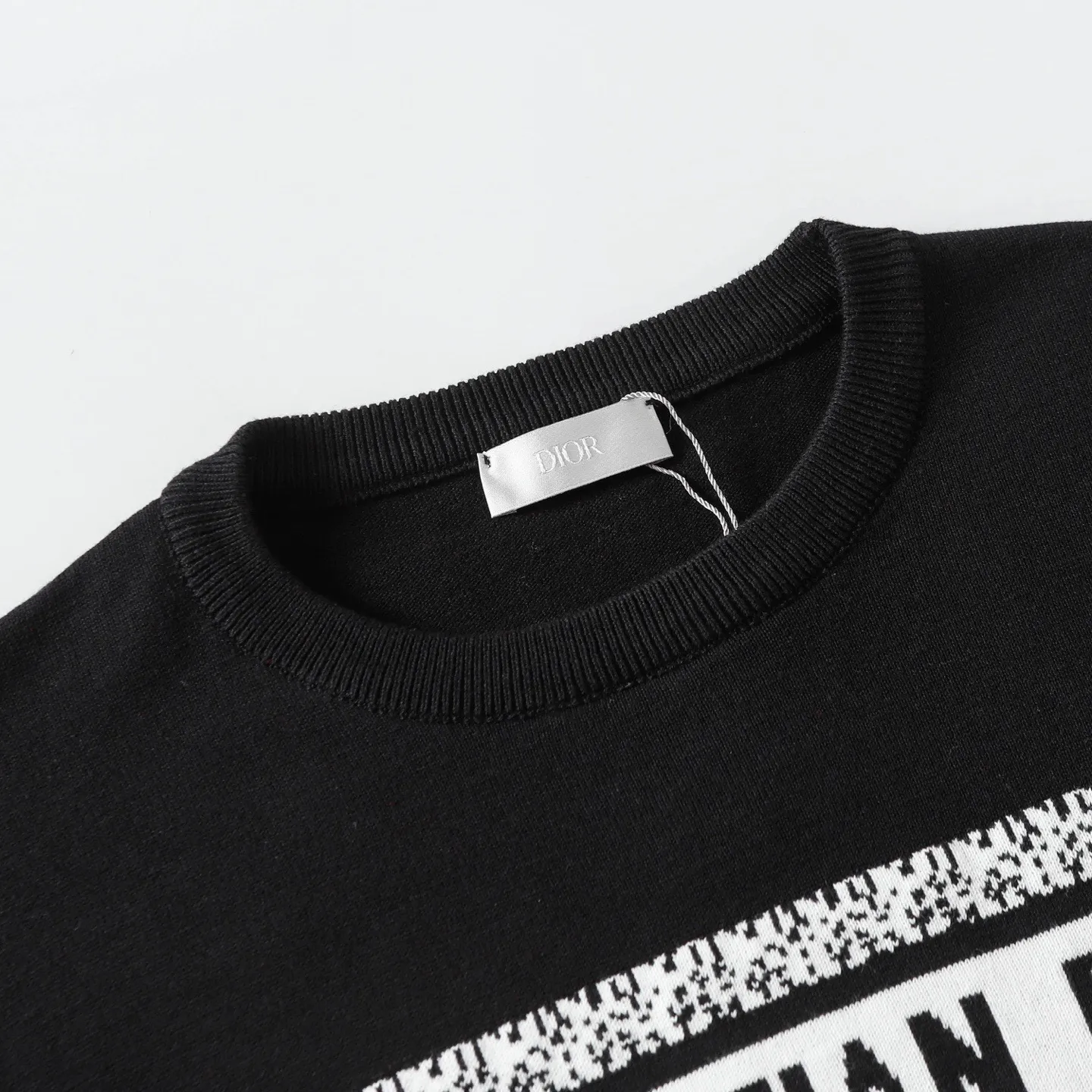 🅿️220 DiOR Dior logo jacquard knitted round neck short-sleeved T-shirt. The quality is absolutely guaranteed. A must-have for fashionable people. All three standards. Same style for men and women. Color: black white. Size: XS S M L