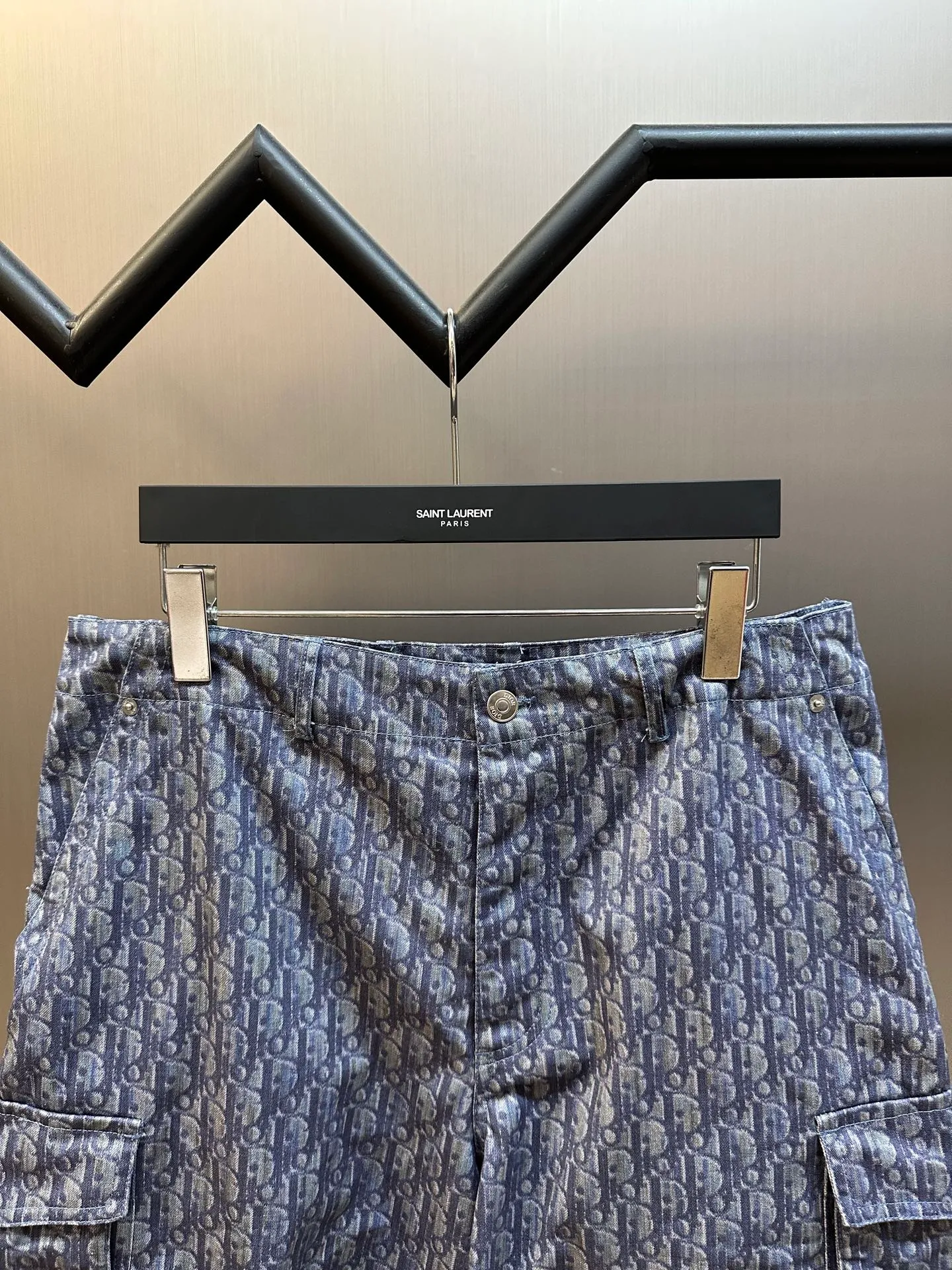 🅿️530 DIOR cotton twill printed pocket cargo shorts, customized twill cotton 10*10 cotton, cloth printing, positioning cutting bed, customized leather label size: 48.50.52.54