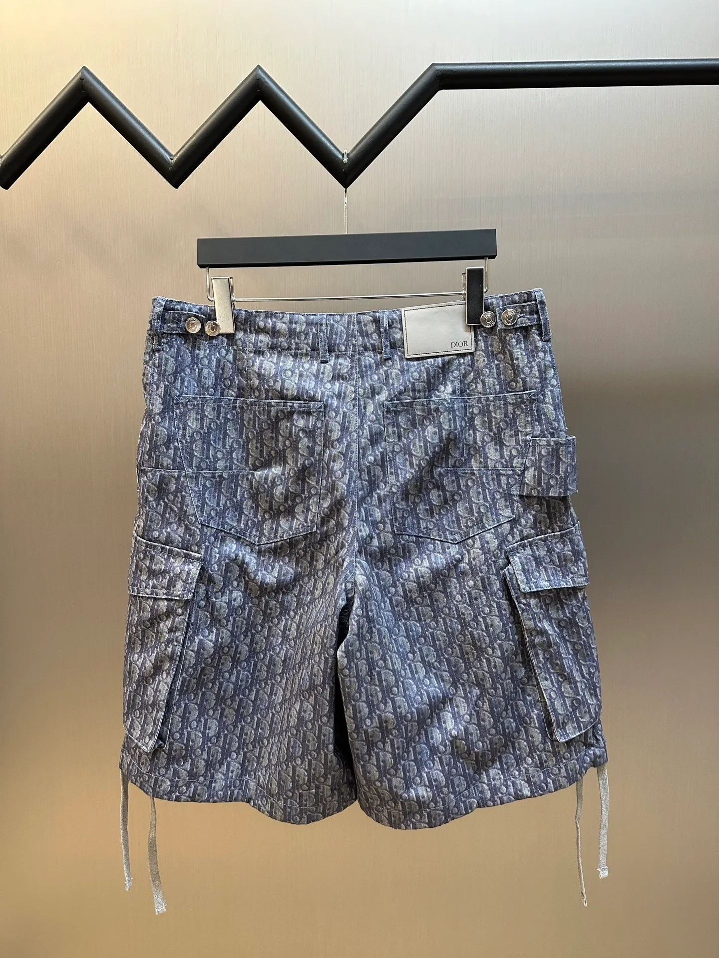 🅿️530 DIOR cotton twill printed pocket cargo shorts, customized twill cotton 10*10 cotton, cloth printing, positioning cutting bed, customized leather label size: 48.50.52.54