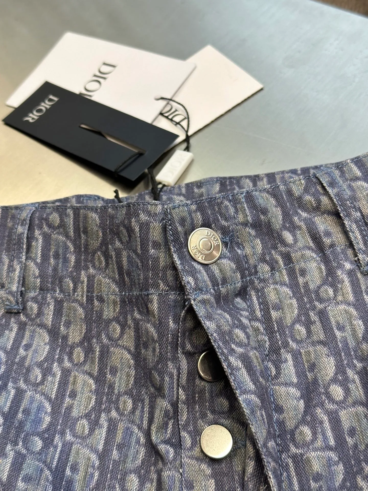 🅿️530 DIOR cotton twill printed pocket cargo shorts, customized twill cotton 10*10 cotton, cloth printing, positioning cutting bed, customized leather label size: 48.50.52.54