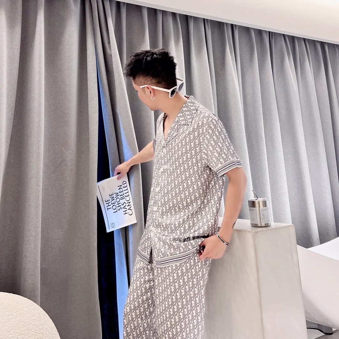 🅿️360 2024 DIOR Dior home wear, high-end Korean silk fabric, skin-friendly, soft and comfortable, couple size M～XXXL