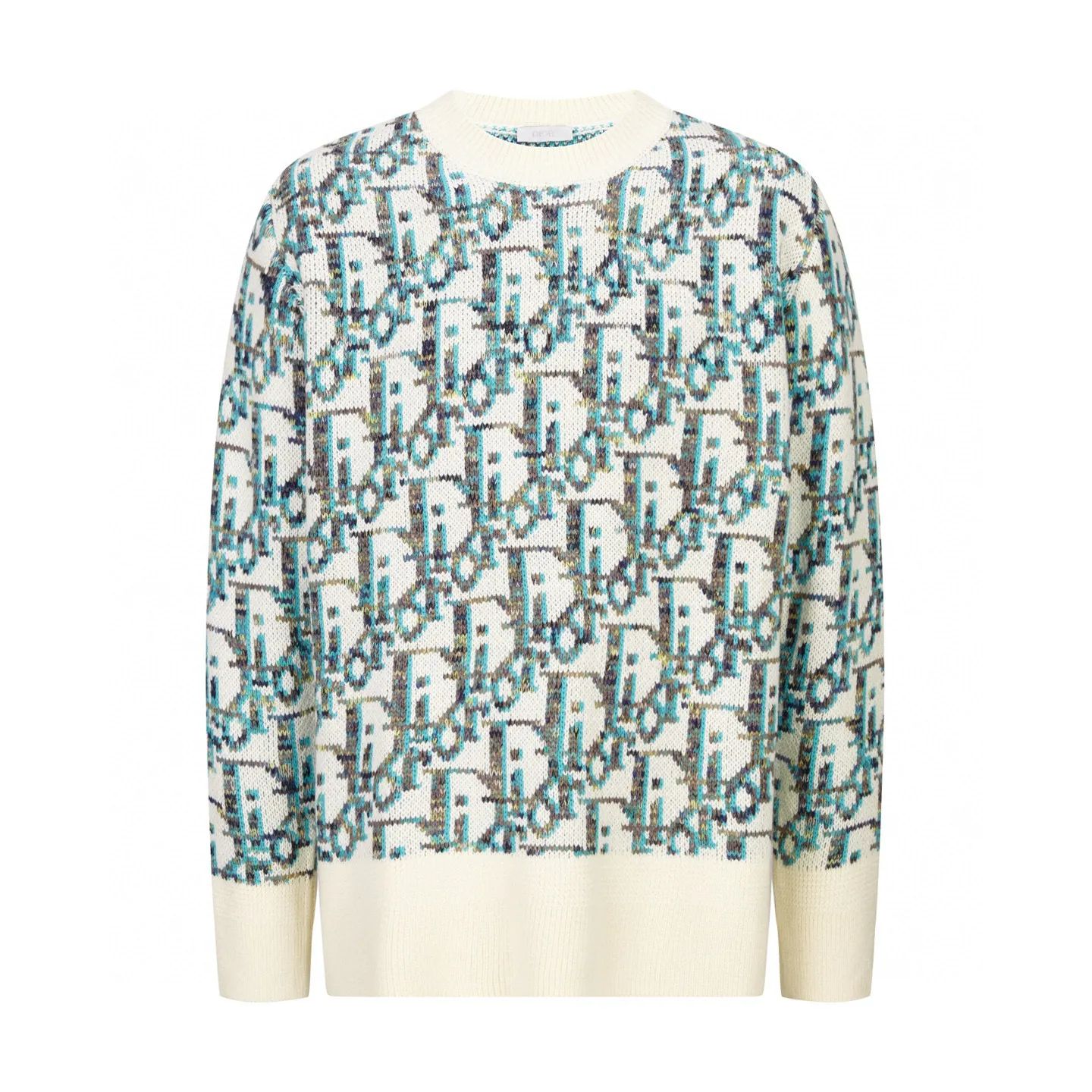 🅿️500 [Exclusive supply] CD 25SS all-over printed jacquard crew neck sweater The state-owned company purchased the ZP operation for 14,000. The yarn is made of custom-dyed beige, blue, brown, and yellow yarns. 100% wool yarn is twisted into strands. The imported 7-needle jacquard craft yarn is clear and textured. There are obvious wool fibers on the surface. The special hemless design matches the macaron color system perfectly. The whole body is jacquard. Every letter is in position to distinguish it from the wrong version on the market. Size:S-M-L