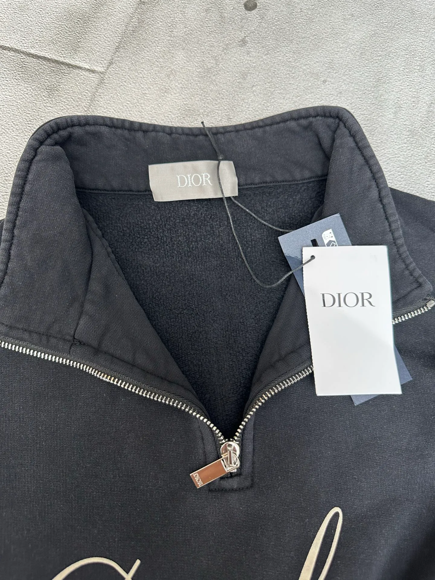 🅿️400 DIOR Dior classic letter logo half-zip long-sleeved sweatshirt, same style for men and women, complete with three standards, you can compare the quality at the counter at will Size: S M L XL