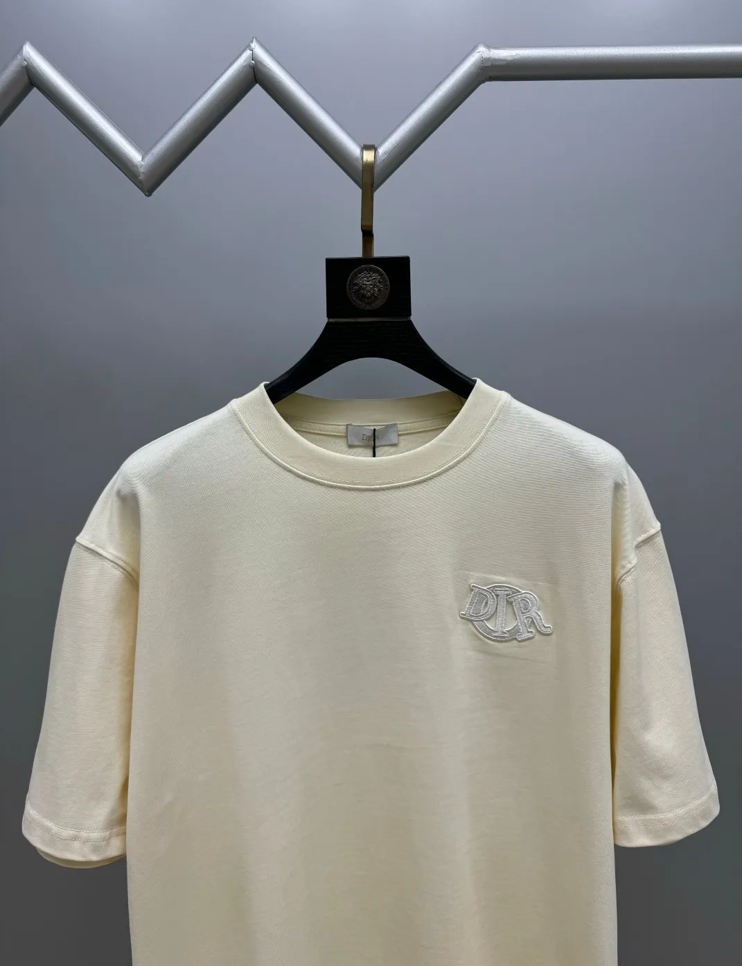 🅿️220 (top version, different currency) will not be taken off the shelves all year round, sell with confidence. Style: Dior/DIO.R short-sleeved T-shirt. Fabric: 300g double yarn 100% cotton. Rib: 320g heavy Sorona 1*1 trendy brand. Craftsmanship: imported machine embroidery logo. Color: white blue apricot. Size: XS S M L. Gender-neutral. Same style for men and women.