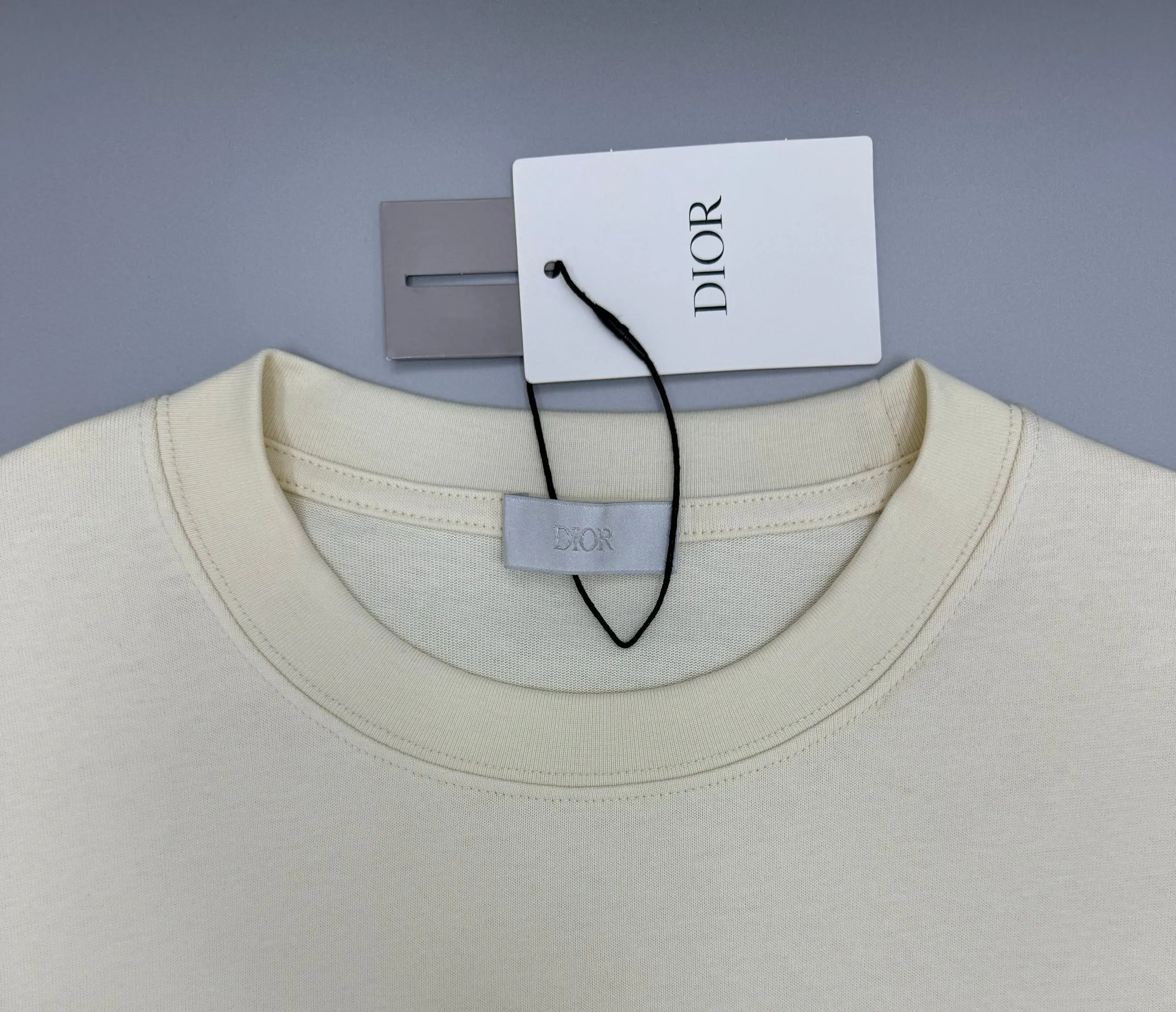 🅿️220 (top version, different currency) will not be taken off the shelves all year round, sell with confidence. Style: Dior/DIO.R short-sleeved T-shirt. Fabric: 300g double yarn 100% cotton. Rib: 320g heavy Sorona 1*1 trendy brand. Craftsmanship: imported machine embroidery logo. Color: white blue apricot. Size: XS S M L. Gender-neutral. Same style for men and women.