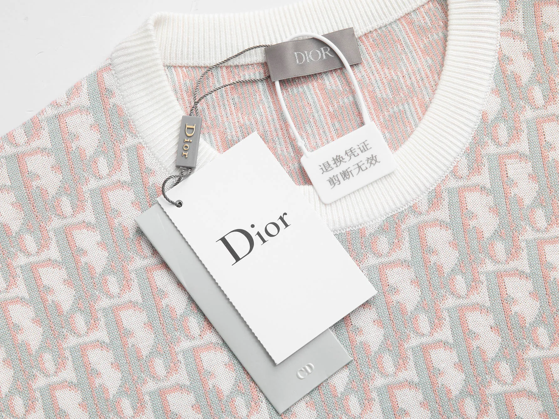 🅿️330 (ZP version) - Classic Dior official website letter jacquard round neck Tencel knitted short sleeves, same style for men and women - Made of ZP custom-dyed Tencel knitted fabric, threads are custom-dyed in the same cylinder with zero color difference, full set of accessories customized to distinguish the market currency, welcome to compare - Color Black White - Size S M L XL