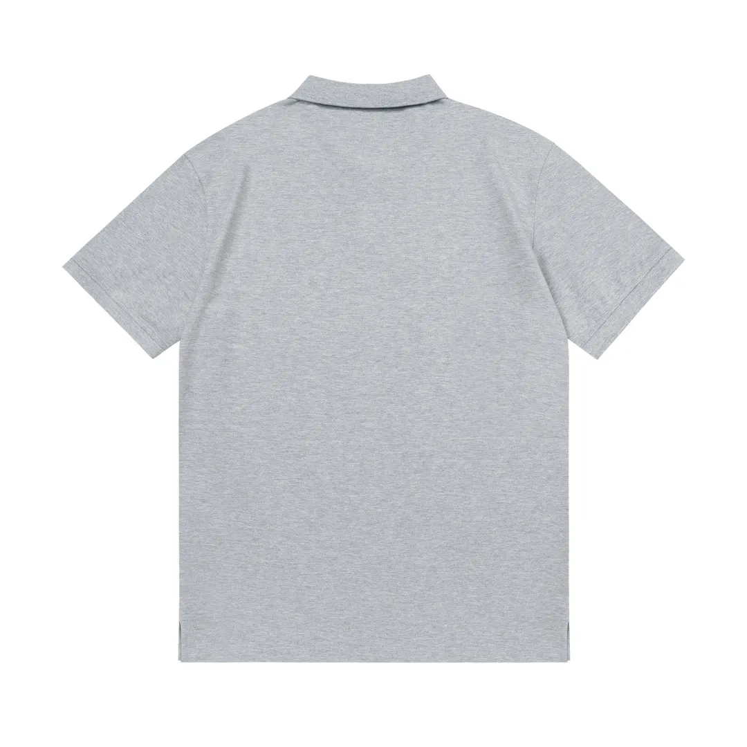 🅿️190 DIOR Dior 2025 new style embroidered bee logo couple casual polo shirt ·Customized pique cotton fabric ·Imported Tajima machine embroidery technology ·Collar label, hangtag, main mark and three complete labels Color: Gray Size: M-XXXL