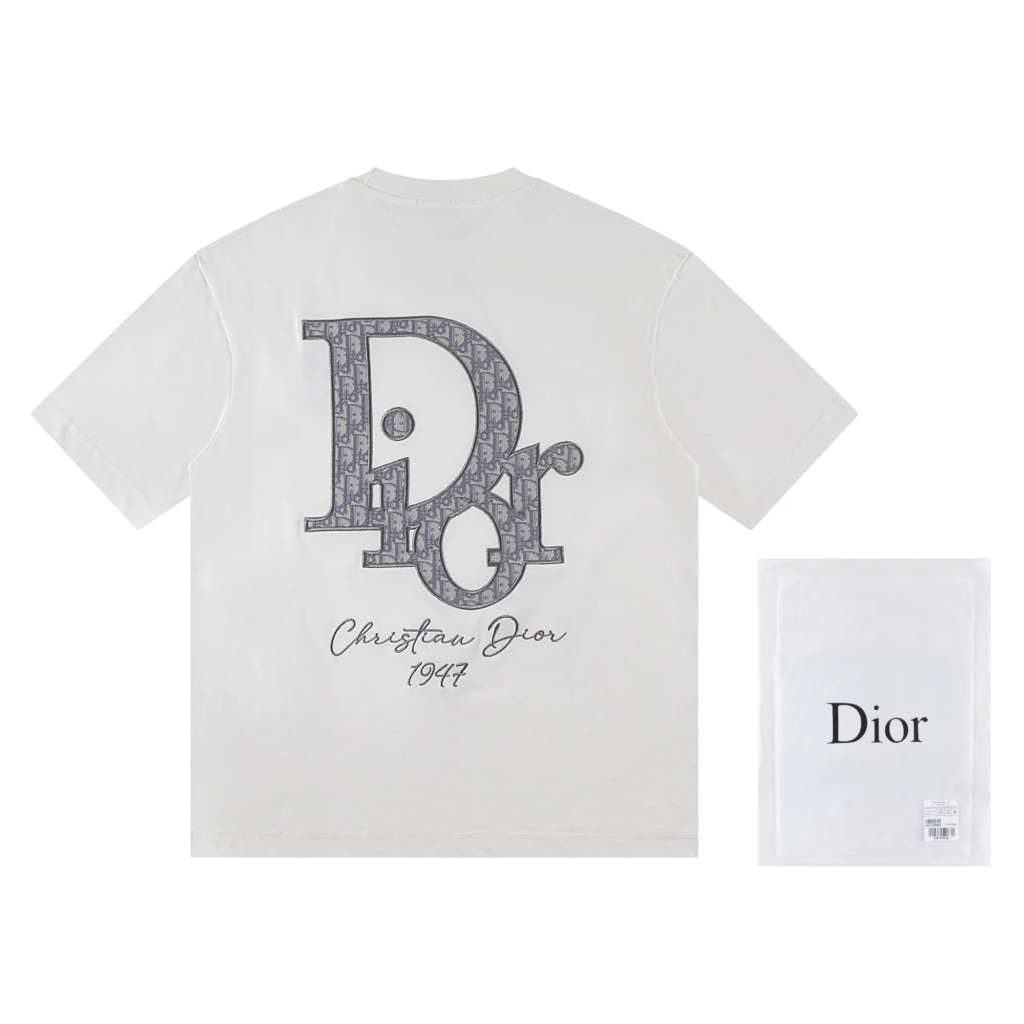 🅿️180 Dior*2026 latest short-sleeved material: high version 300g double yarn combed cotton Size: S M L XL Color: black white Style number: W2639