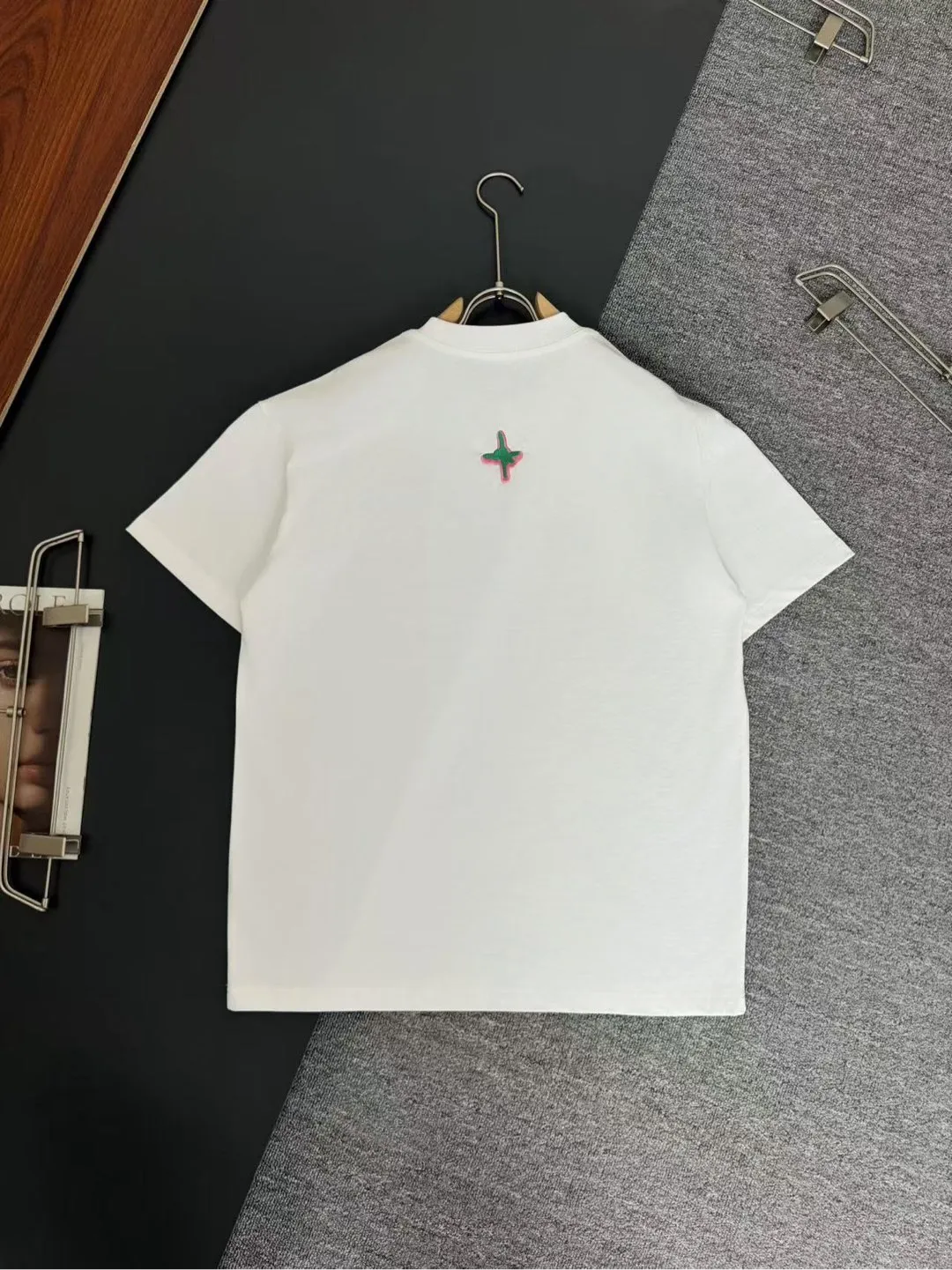 🅿️170 DIOR* CD 280g heavyweight pure cotton T-shirt, loose fit, embroidery process logo design, spring and summer new round neck fashionable short-sleeved T-shirt, comfortable to the skin, durable and easy to wear, meticulous original craftsmanship, a must-have for casual and versatile colors: white black, size: S M L XL XXL
