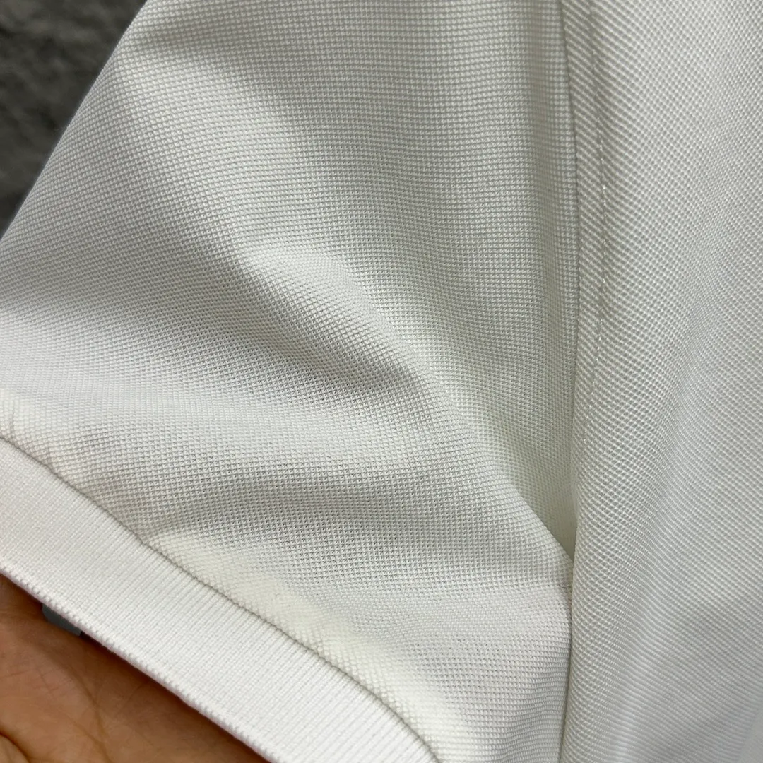 🅿️180 Dio*Dior* short-sleeved POLO 2025 spring and summer new style Simple letter embroidered pique fabric Short-sleeved polo stand-up collar Unisex Size: M L XL 2XL 3XL Color: Black White