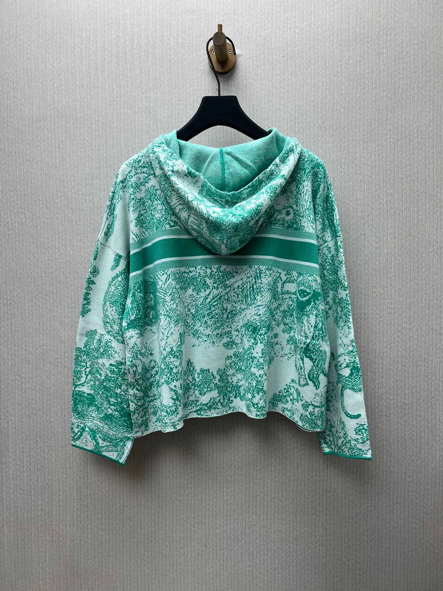 🅿️680 complete set of Dior 25ss new letter logo Rui jungle jacquard loose hooded long-sleeved pullover knitted sweatshirt! Size: S.M.L.