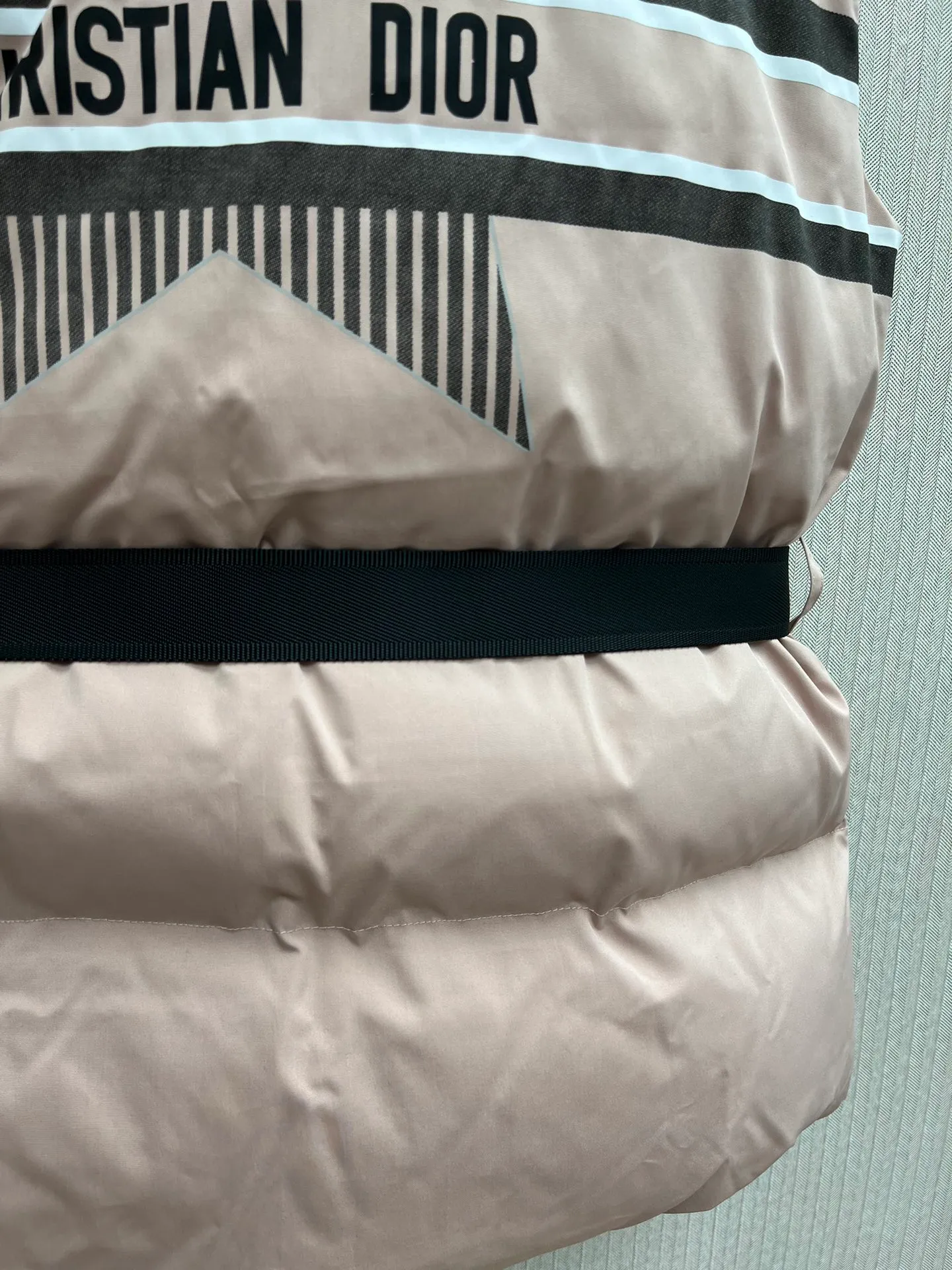 🅿️680 Dior 25ss new Dioralps Star pattern quilted taffeta with belt stand collar waist sleeveless vest women's pink code number: S.M.L.
