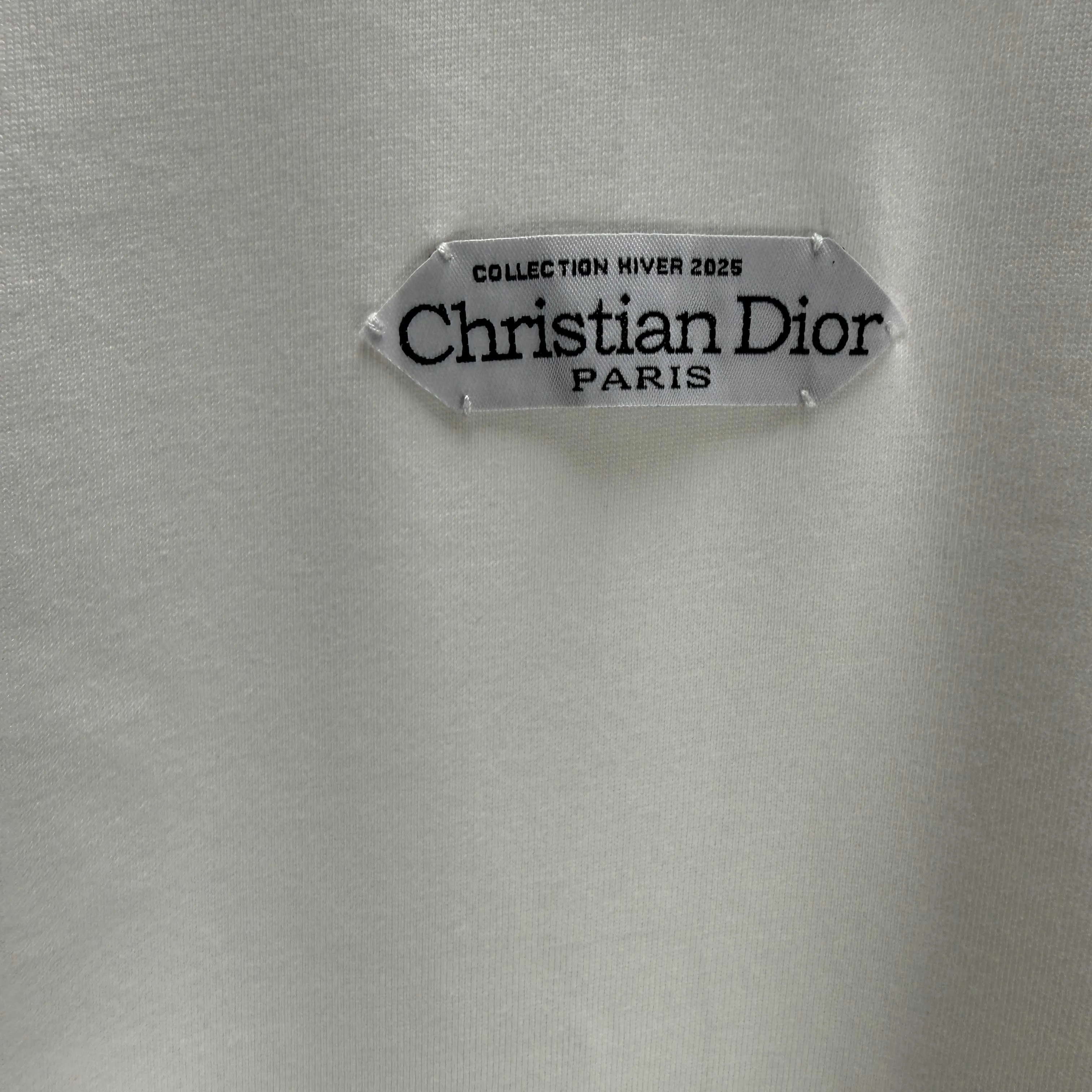 🅿️230 Dio* Dior* 2025 autumn and winter new thick long-sleeved T-shirt 320g pure cotton letter logo hand-sewn label Color: Black White Angora Red Night Blue Size: S M L XL