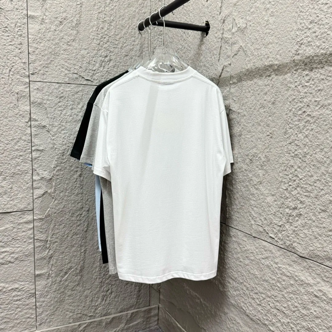 🅿️180 Dio*Dior* 2025 Spring and Summer Style Classic small love letter embroidered personalized logo Customized double yarn plain cotton fabric Short-sleeved T-shirt Unisex Size: S (90-130 catties) M (120-150 catties) L (140-165 catties) XL (160-180 catties) XXL (180-210 catties) Color: black white